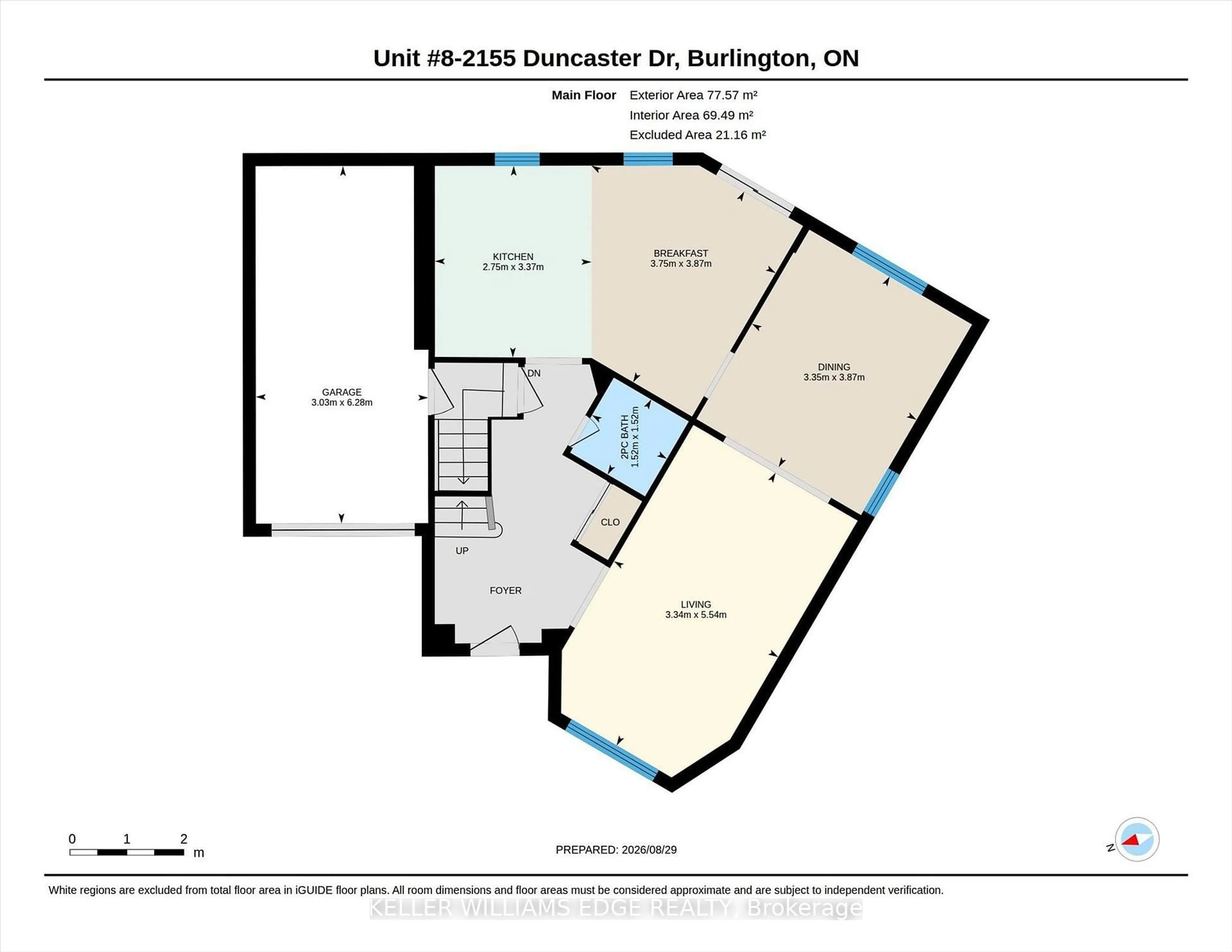 Floor plan for 2155 Duncaster Dr #8, Burlington Ontario L7P 4R3