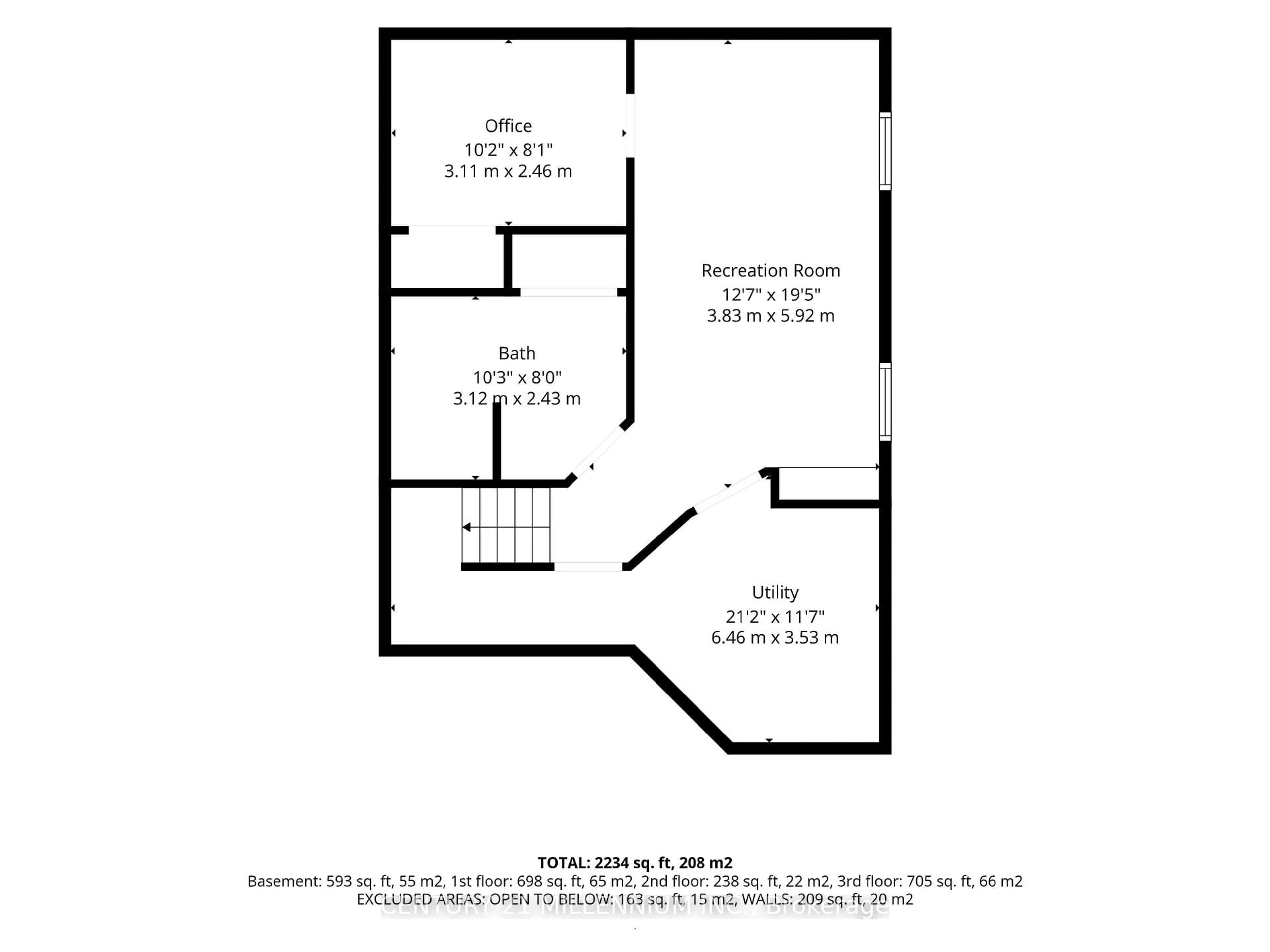 Floor plan for 7 Bramoak Cres, Brampton Ontario L7A 1T7