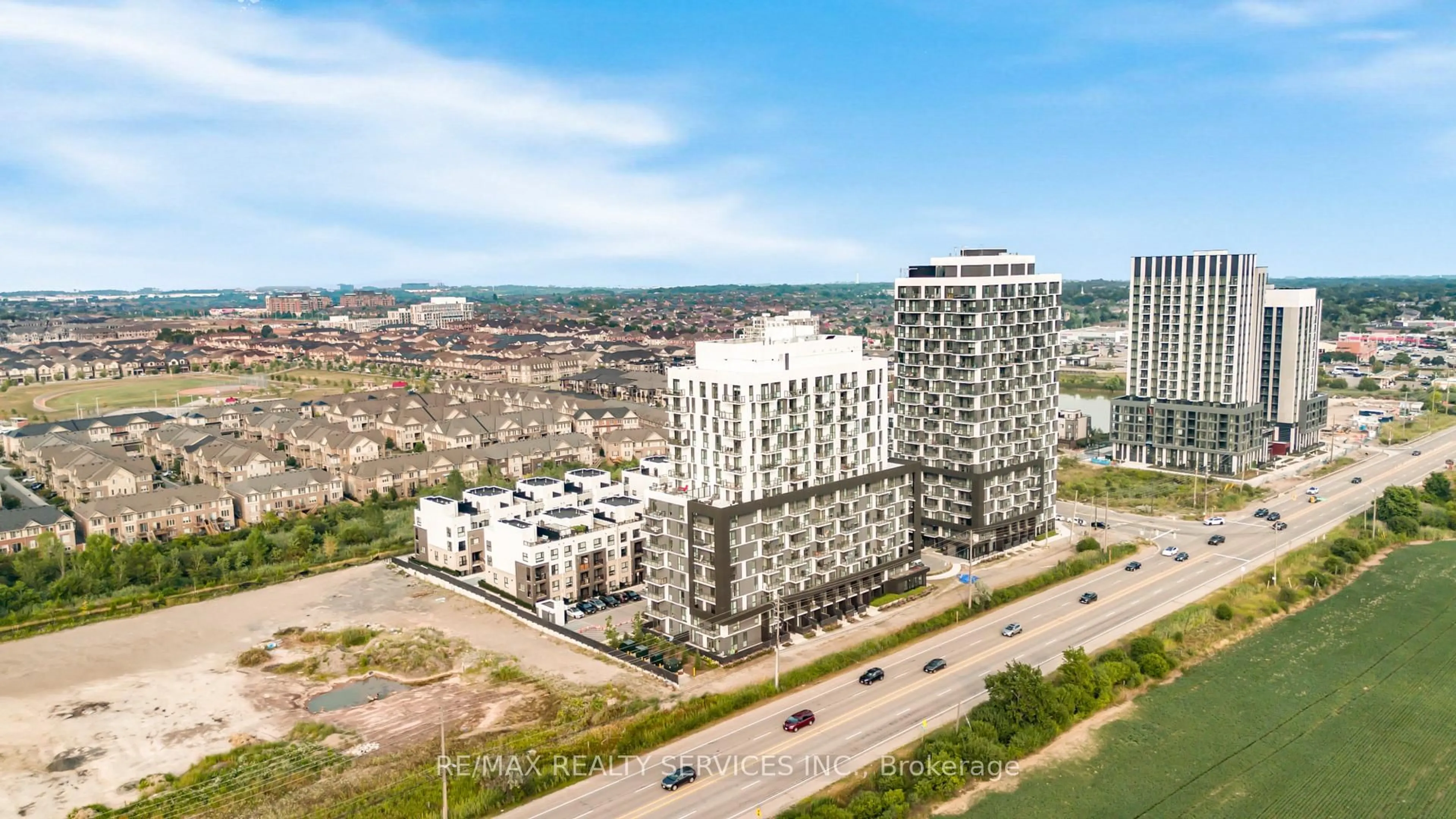 A pic from outside/outdoor area/front of a property/back of a property/a pic from drone, city buildings view from balcony for 345 Wheat Boom Dr #1304, Oakville Ontario L6H 7X4