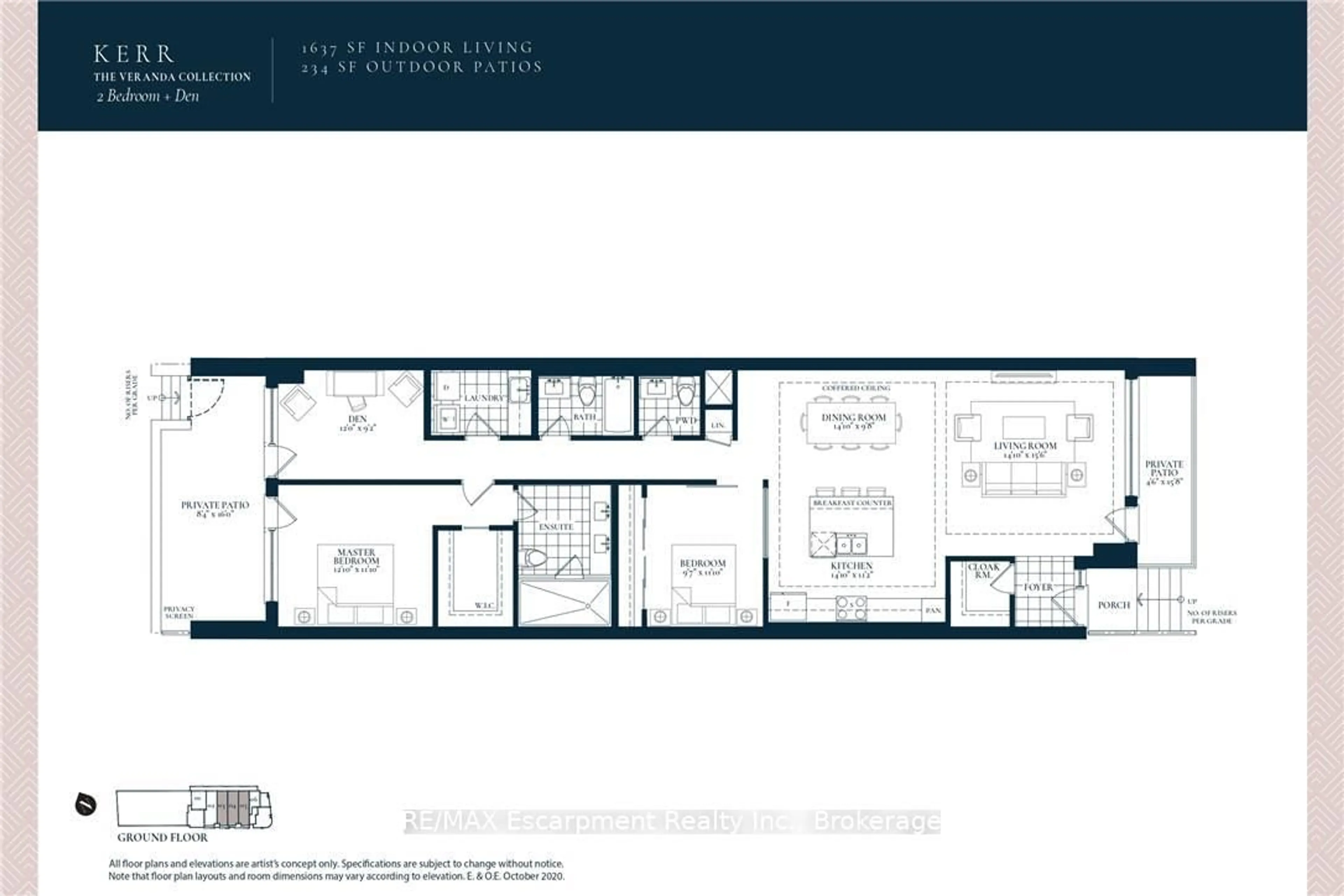 Floor plan for 123 Maurice Dr #105, Oakville Ontario L6K 2W6