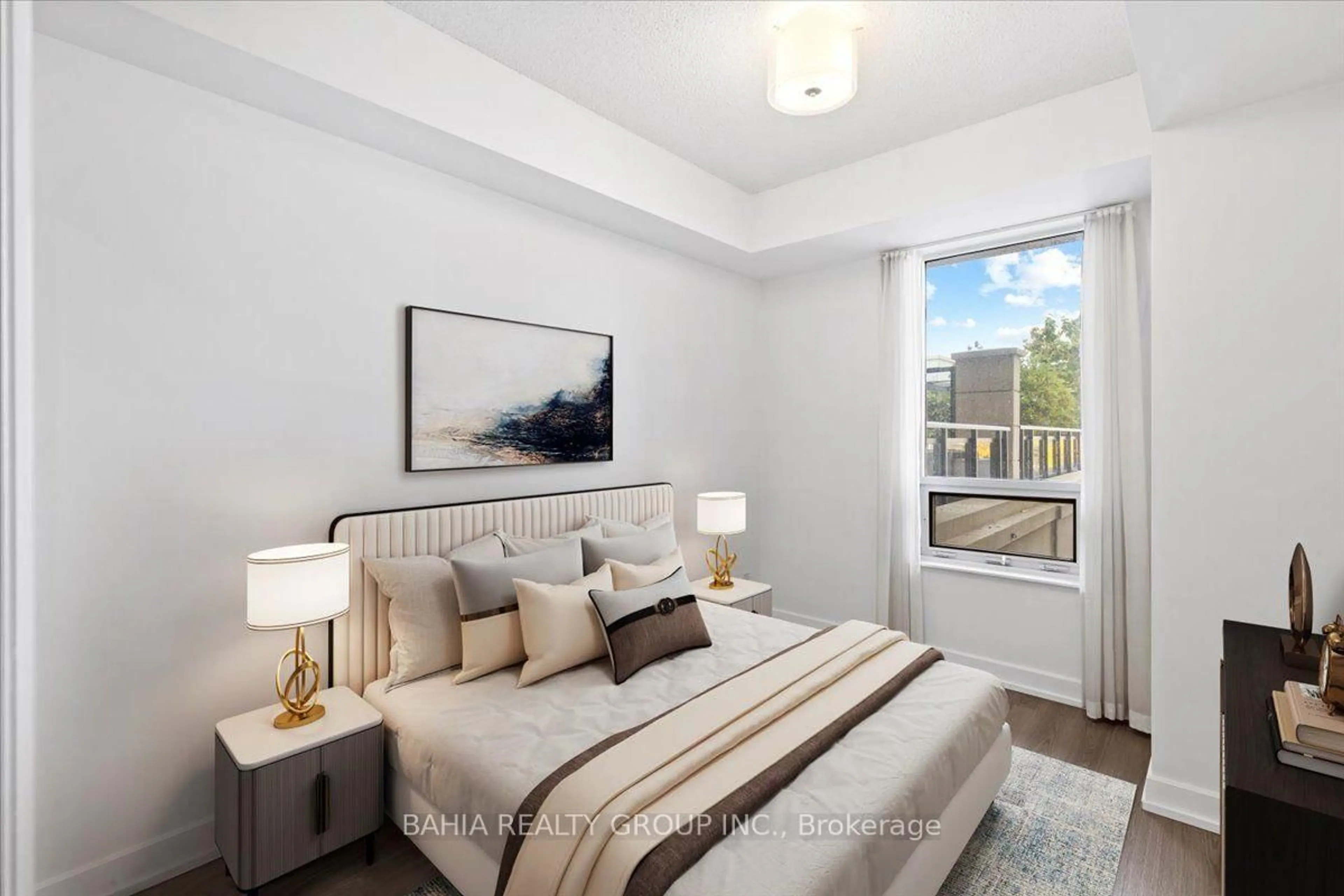 Bedroom with bed, unknown for 6 Eva Rd #301, Toronto Ontario M9C 0B1