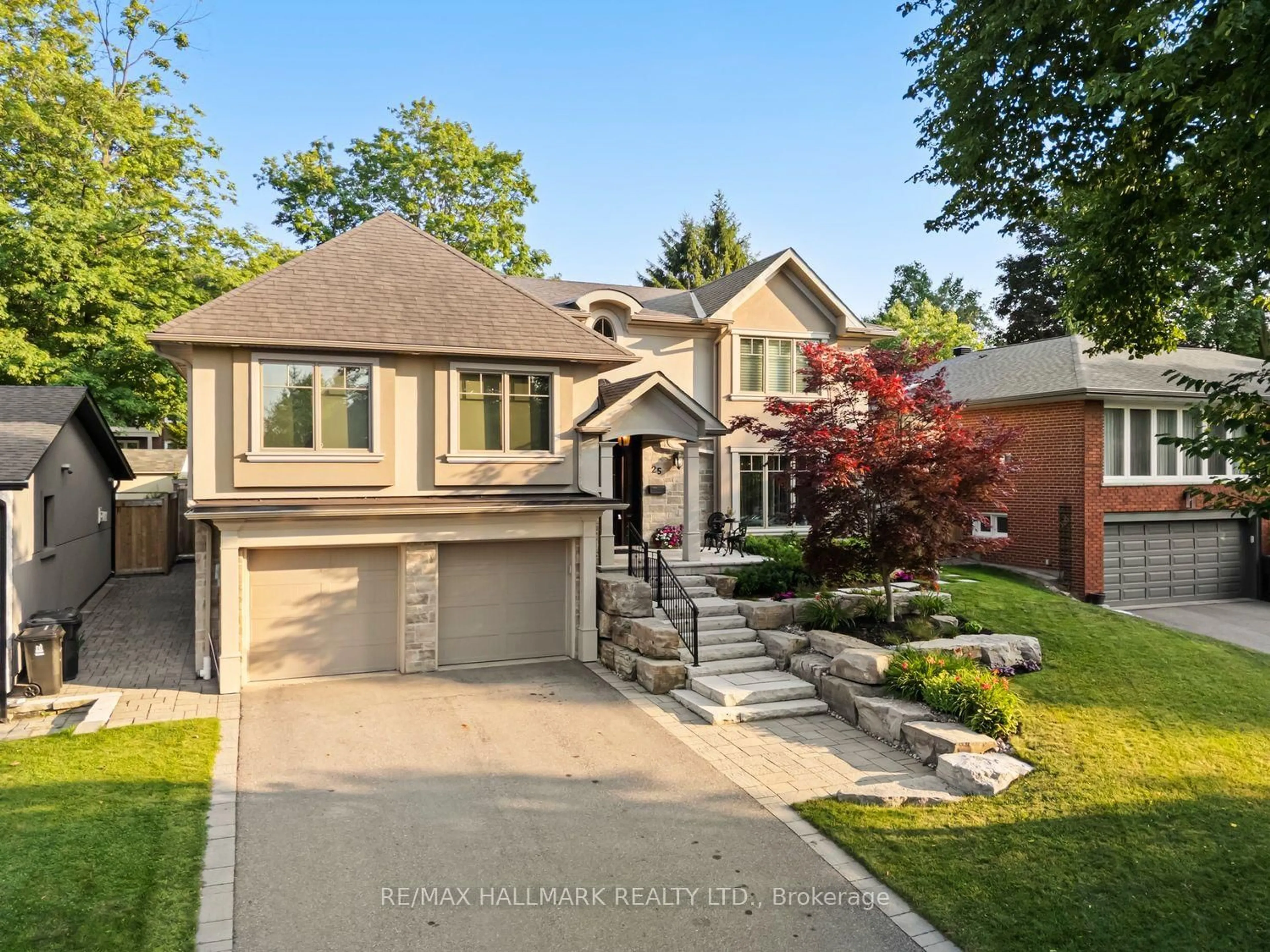 Home with brick exterior material, street for 25 Queensborough Cres, Toronto Ontario M9R 1A1