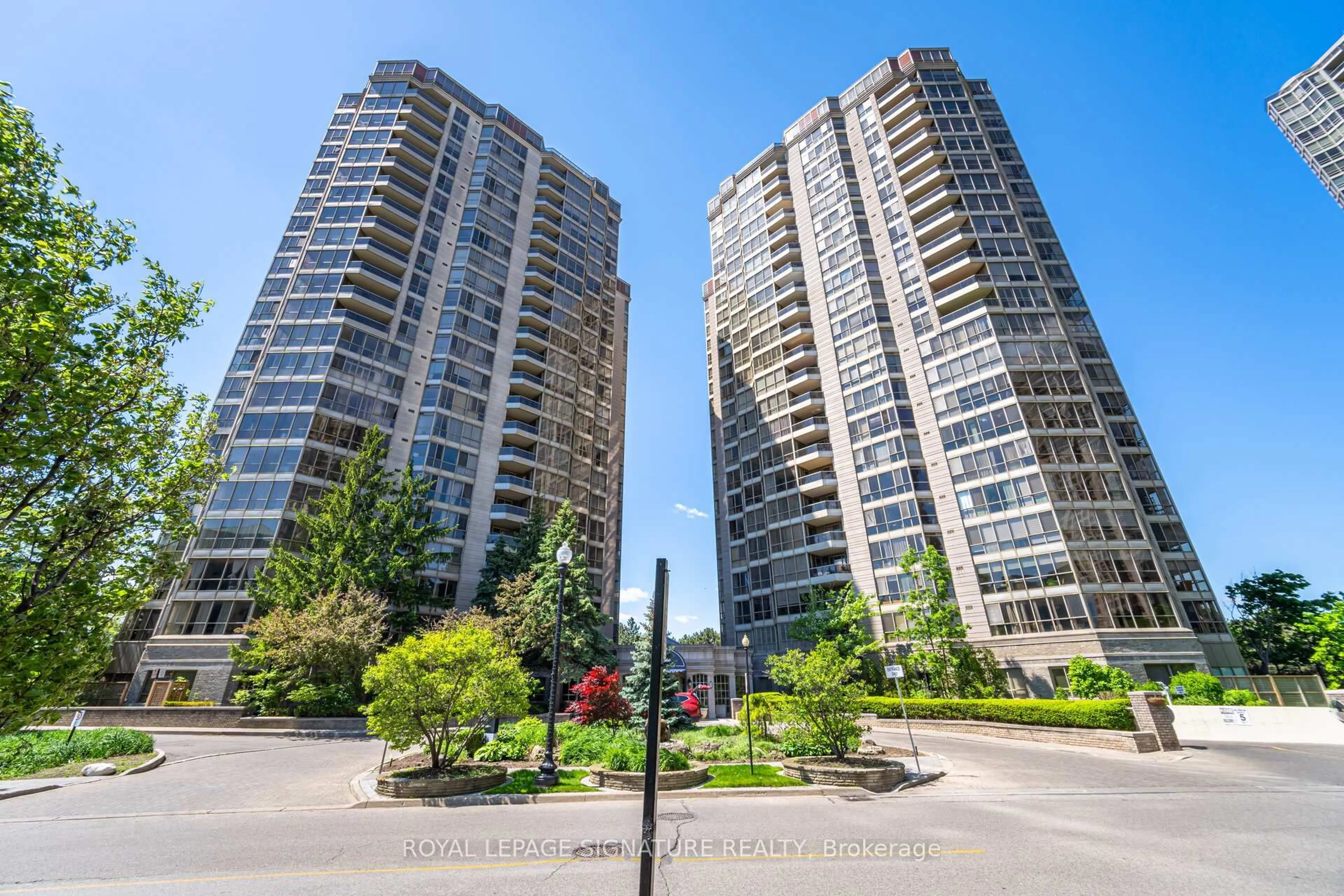 A pic from outside/outdoor area/front of a property/back of a property/a pic from drone, unknown for 55 Kingsbridge Garden Circ #2310, Mississauga Ontario L5R 1Y1