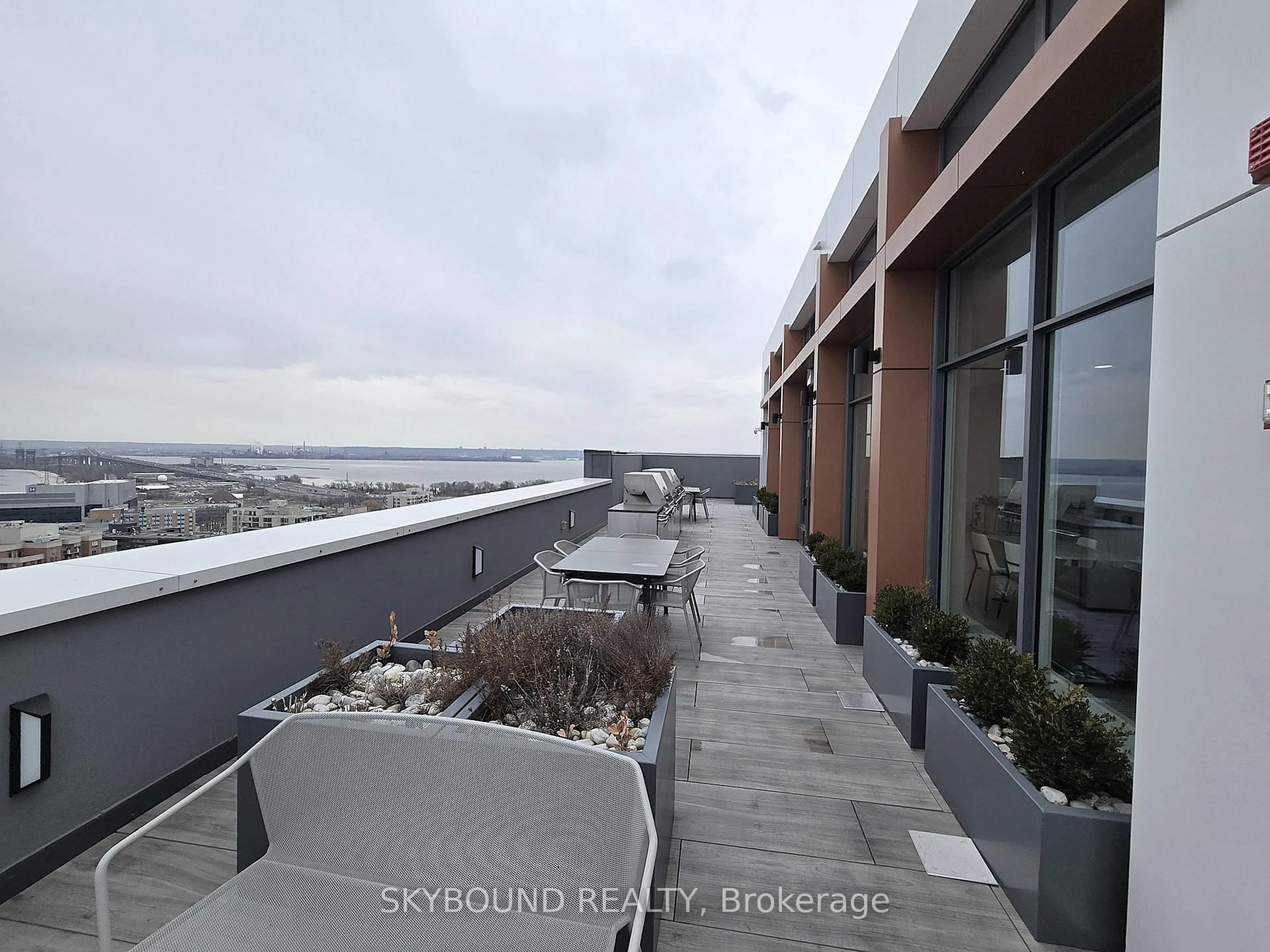 Balcony in the apartment, city buildings view from balcony for 500 Brock Ave #1008, Burlington Ontario L7S 0A5