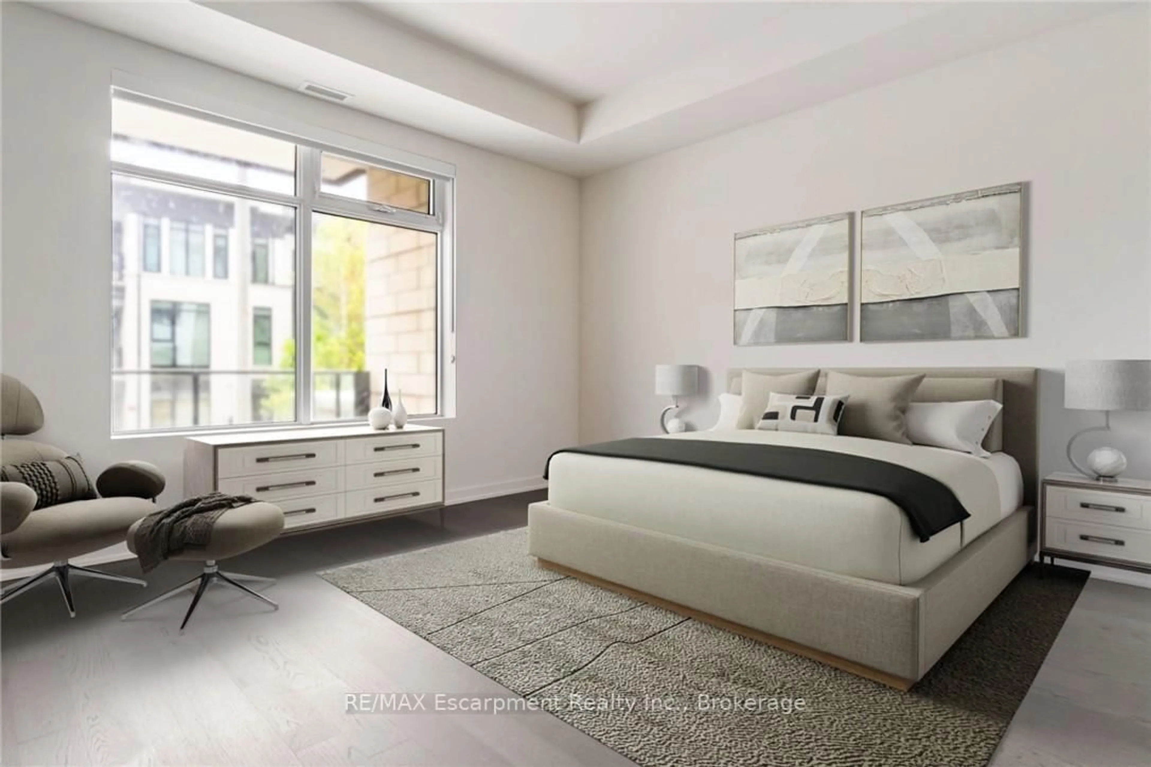 Bedroom with bed, unknown for 123 Maurice Dr #201, Oakville Ontario L6K 2W6