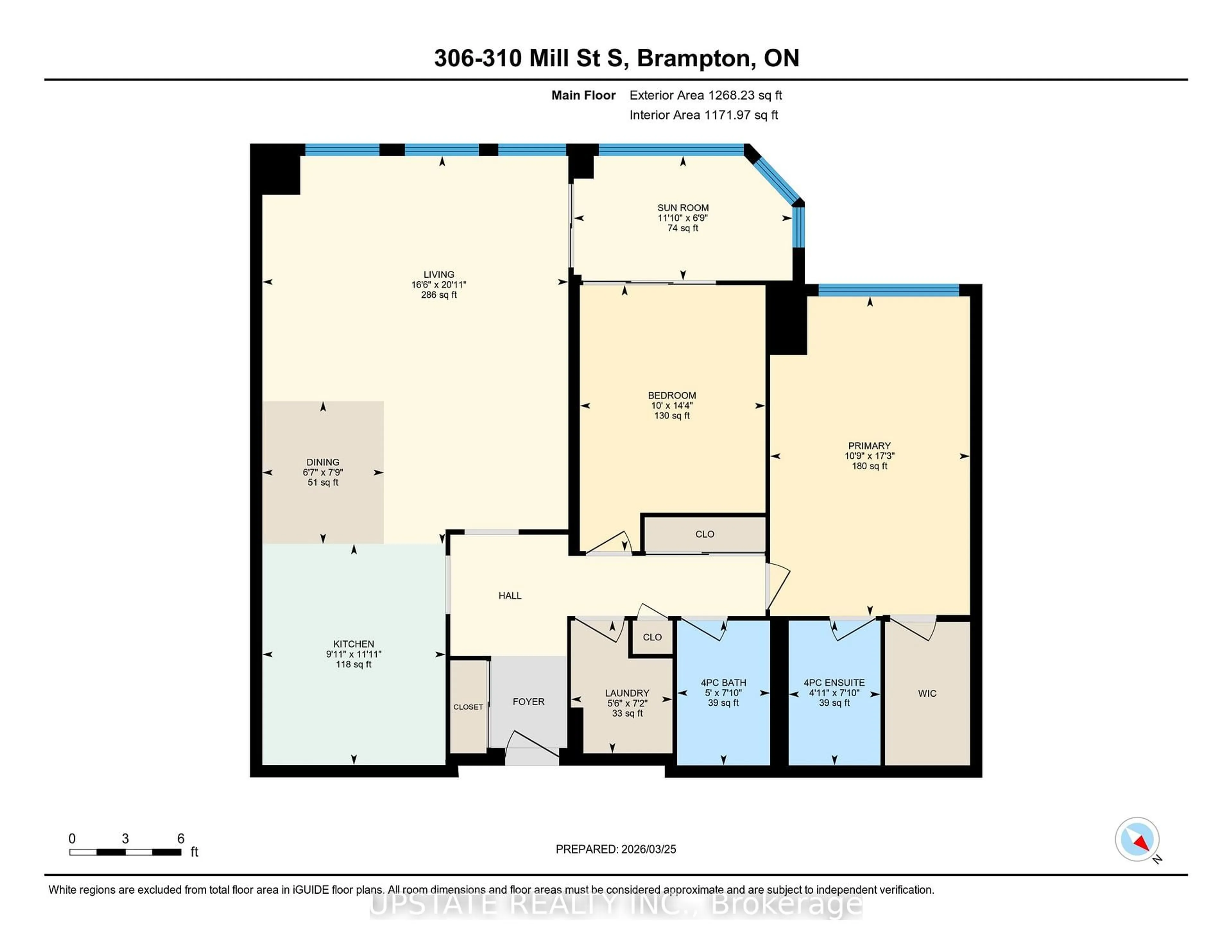 Floor plan for 310 Mill St #306, Brampton Ontario L6Y 3B1