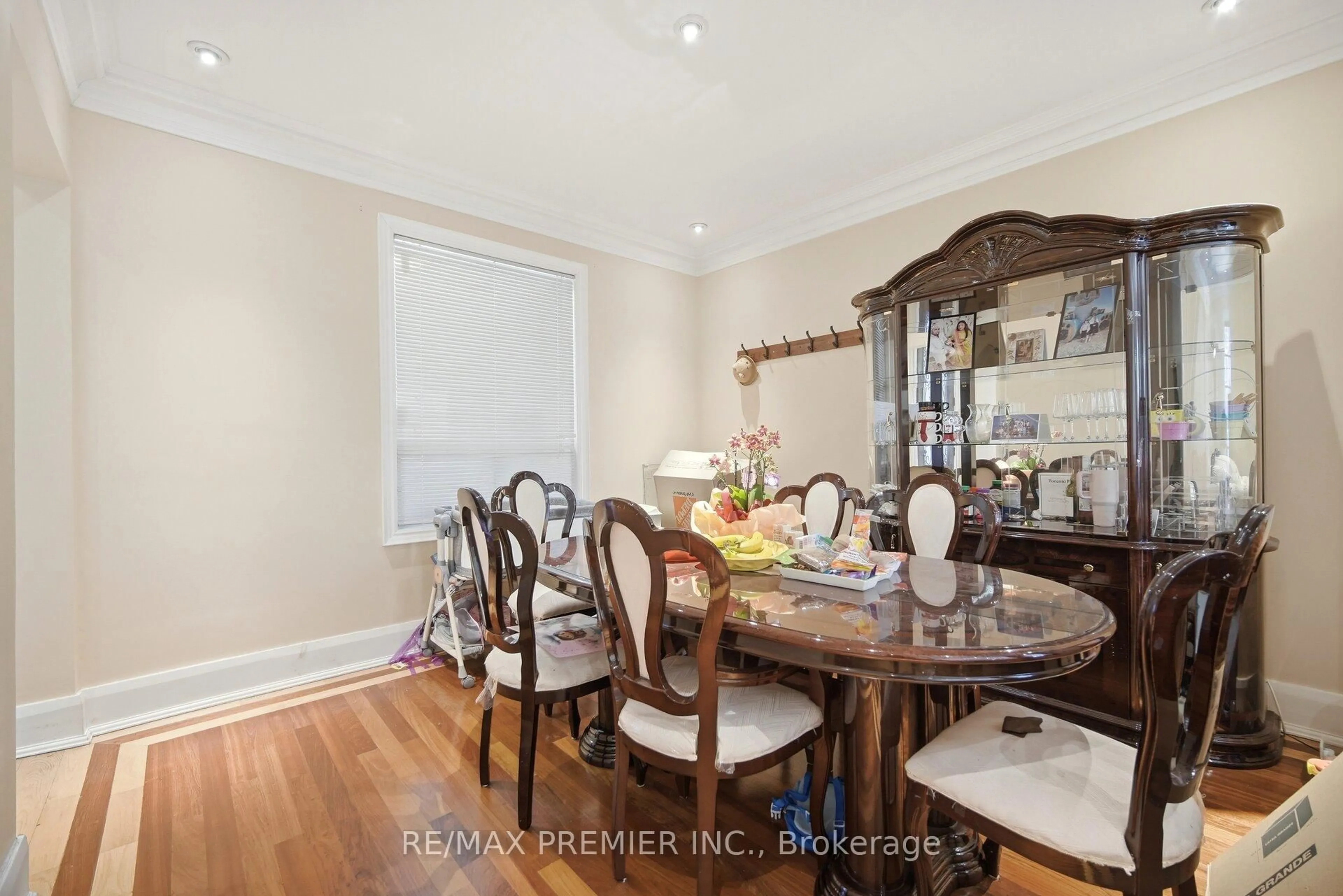 Dining room, wood/laminate floor for 277 Old Weston Rd, Toronto Ontario M6N 3A7