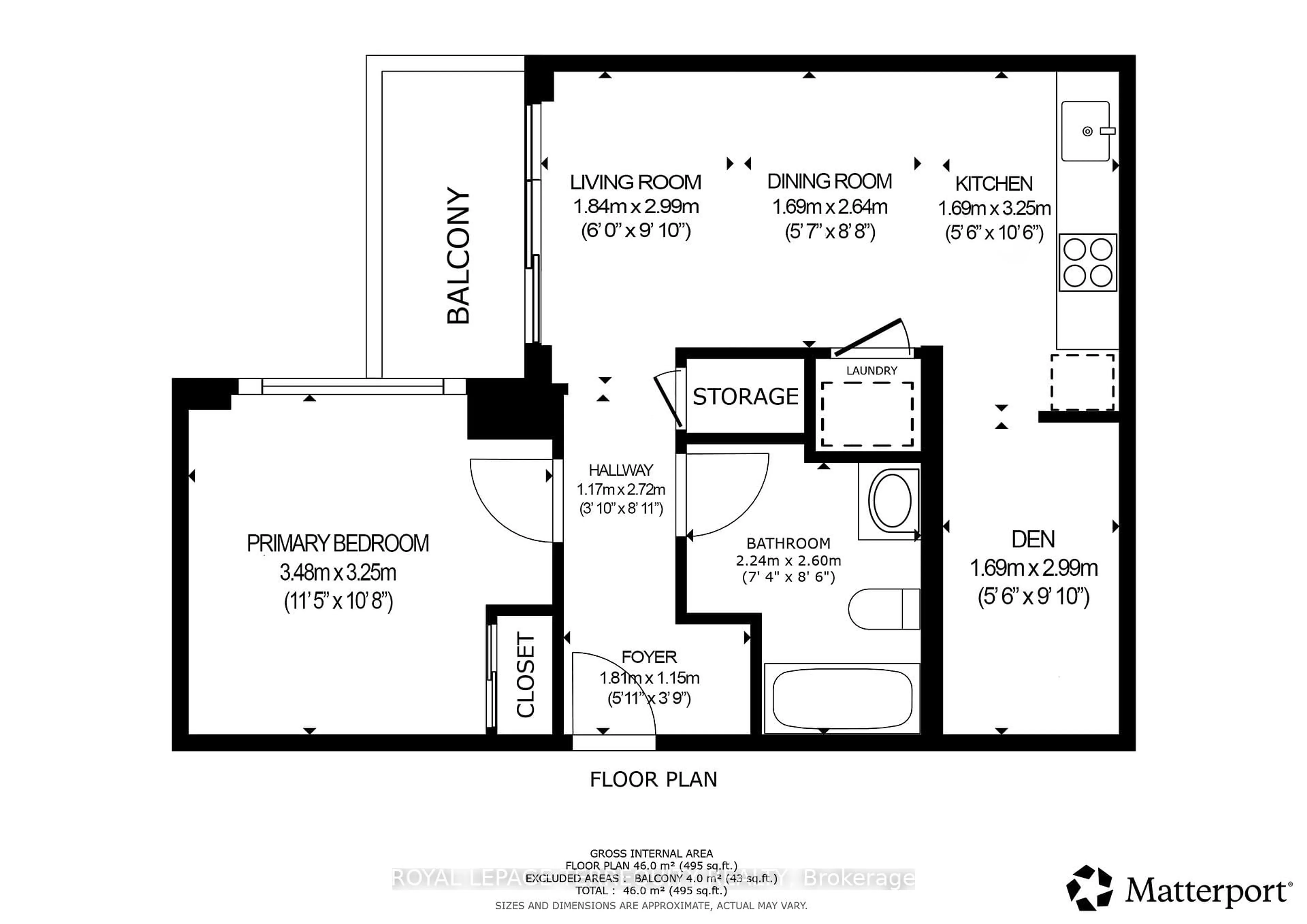 Floor plan for 1787 St Clair Ave #804, Toronto Ontario M6N 0B7