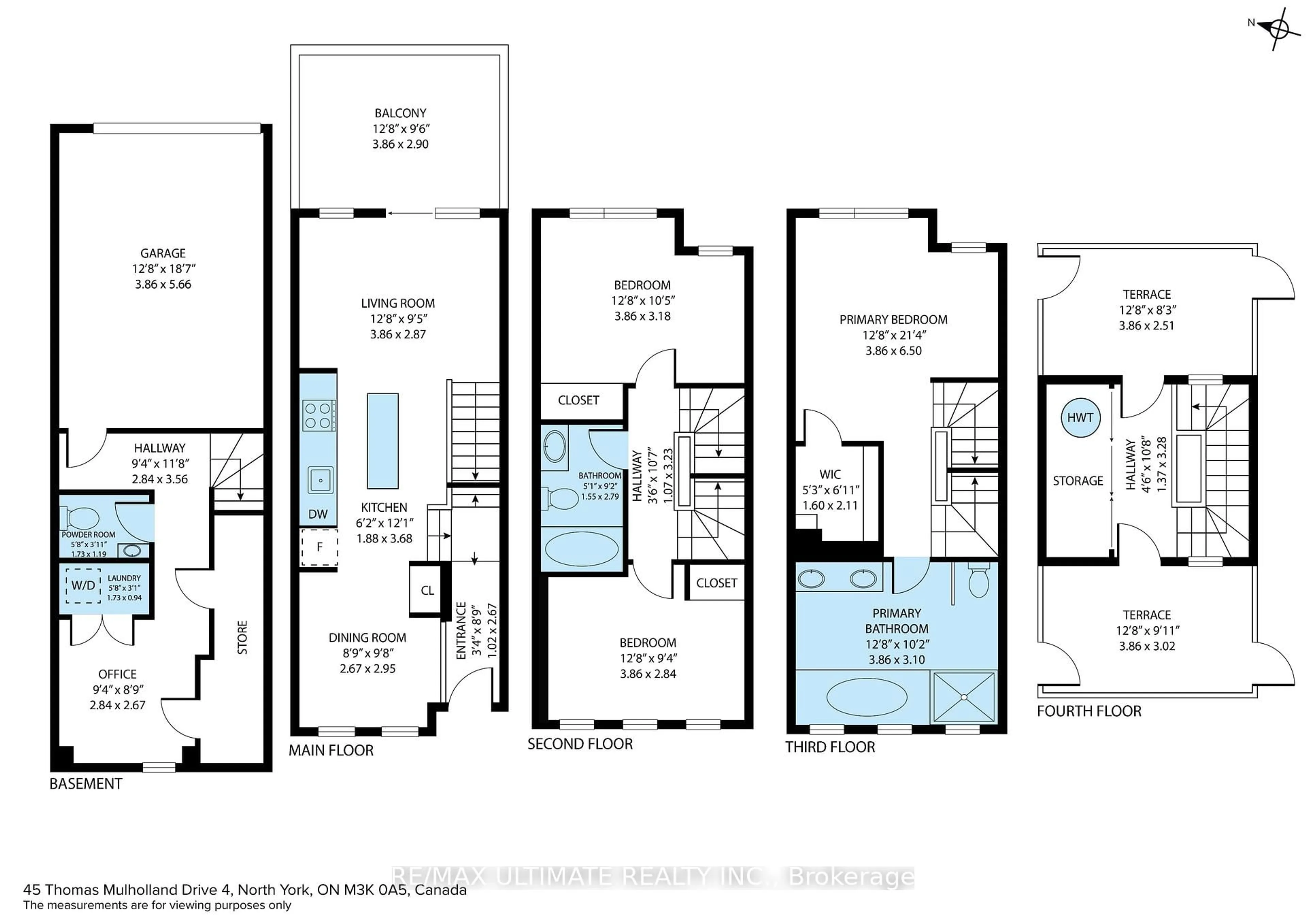 Floor plan for 45 Thomas Mulholland Dr #4, Toronto Ontario M3K 0A5