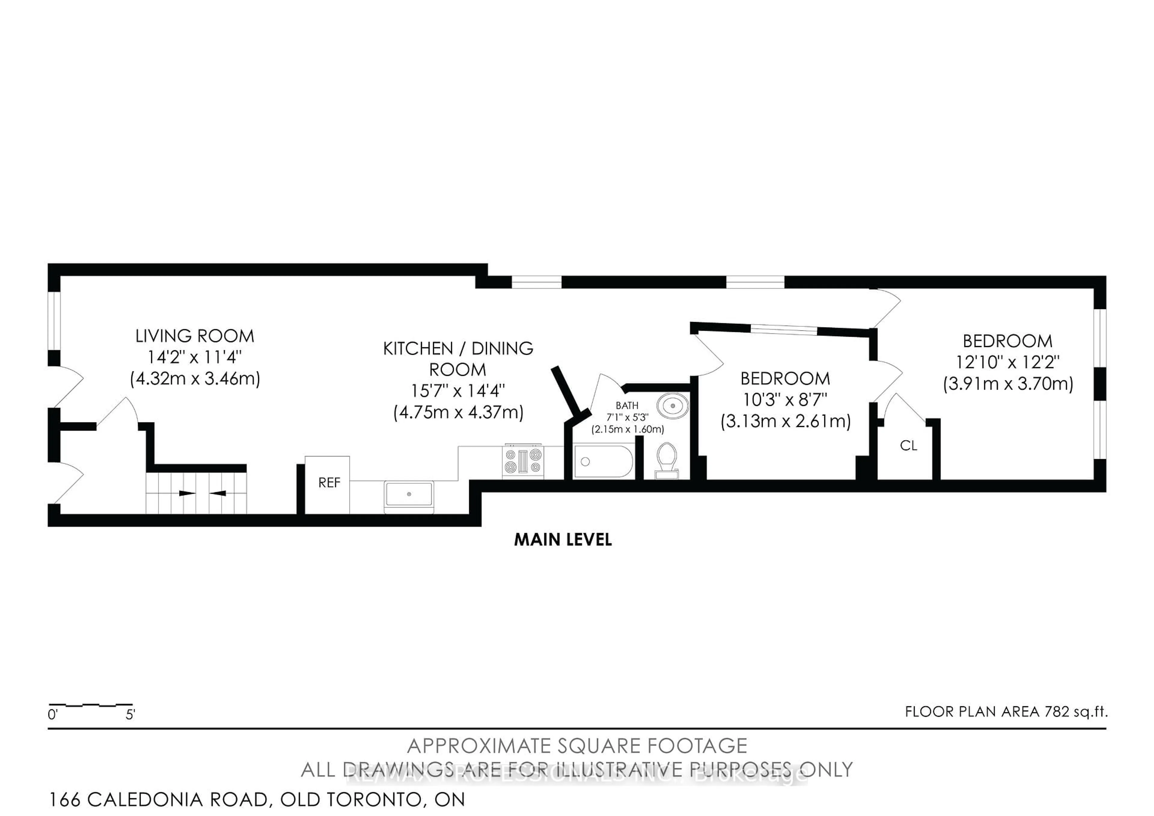 Floor plan for 166 Caledonia Rd, Toronto Ontario M6E 4S7