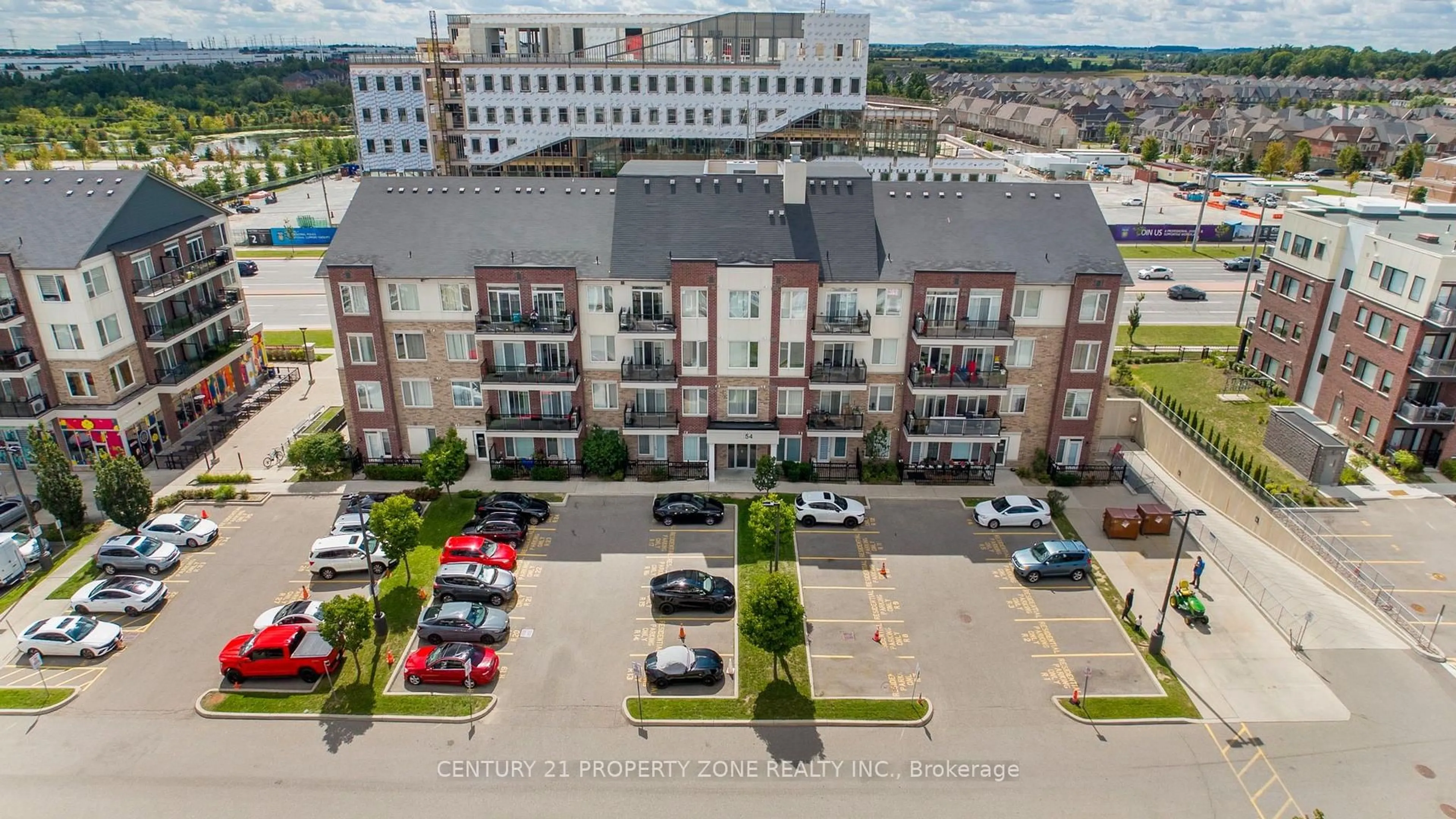A pic from outside/outdoor area/front of a property/back of a property/a pic from drone, city buildings view from balcony for 54 Sky Harbour Dr #412, Brampton Ontario L6Y 6B9