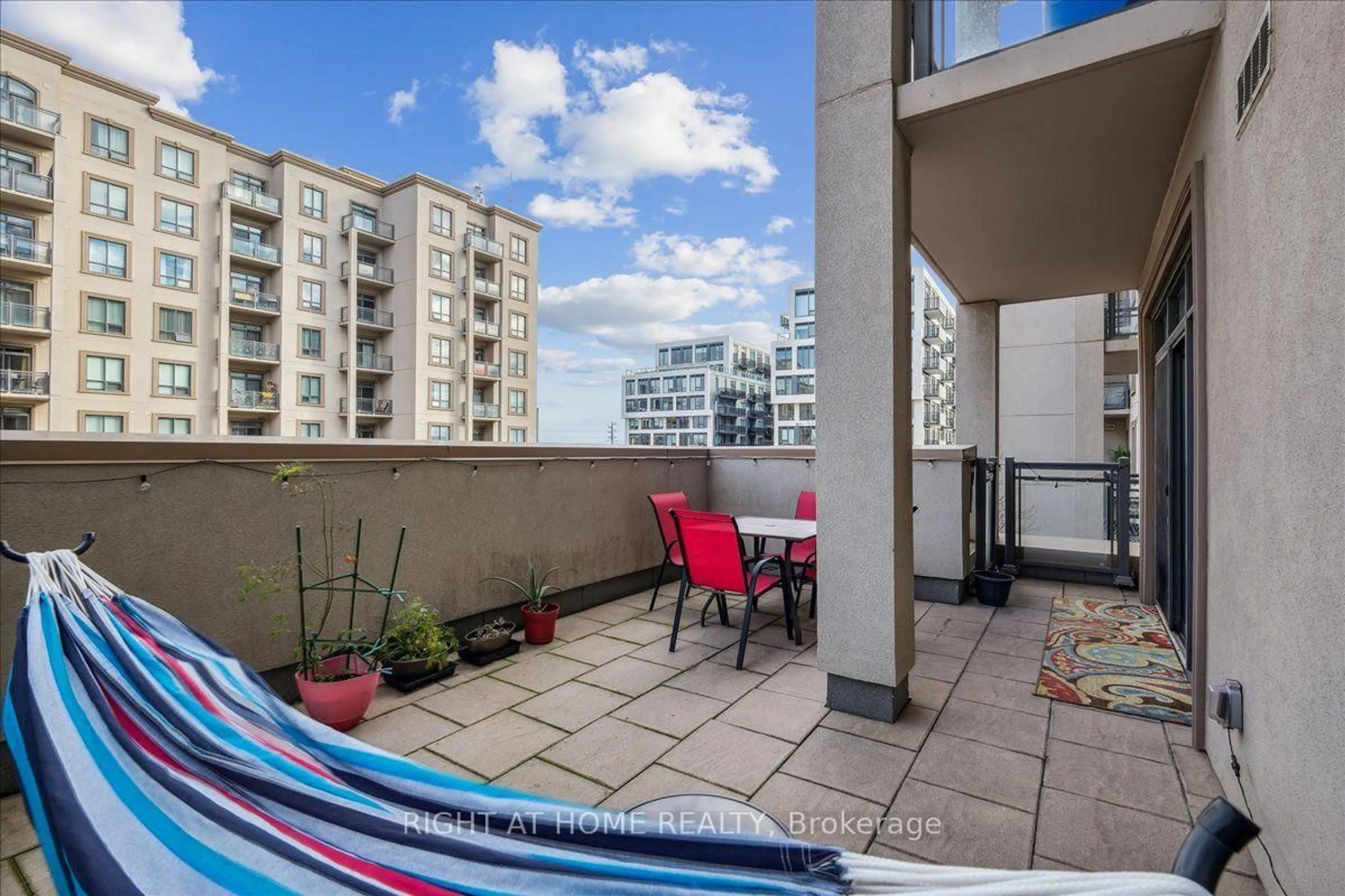 Balcony in the apartment, city buildings view from balcony for 2490 Old Bronte Rd #301, Oakville Ontario L6M 0Y5