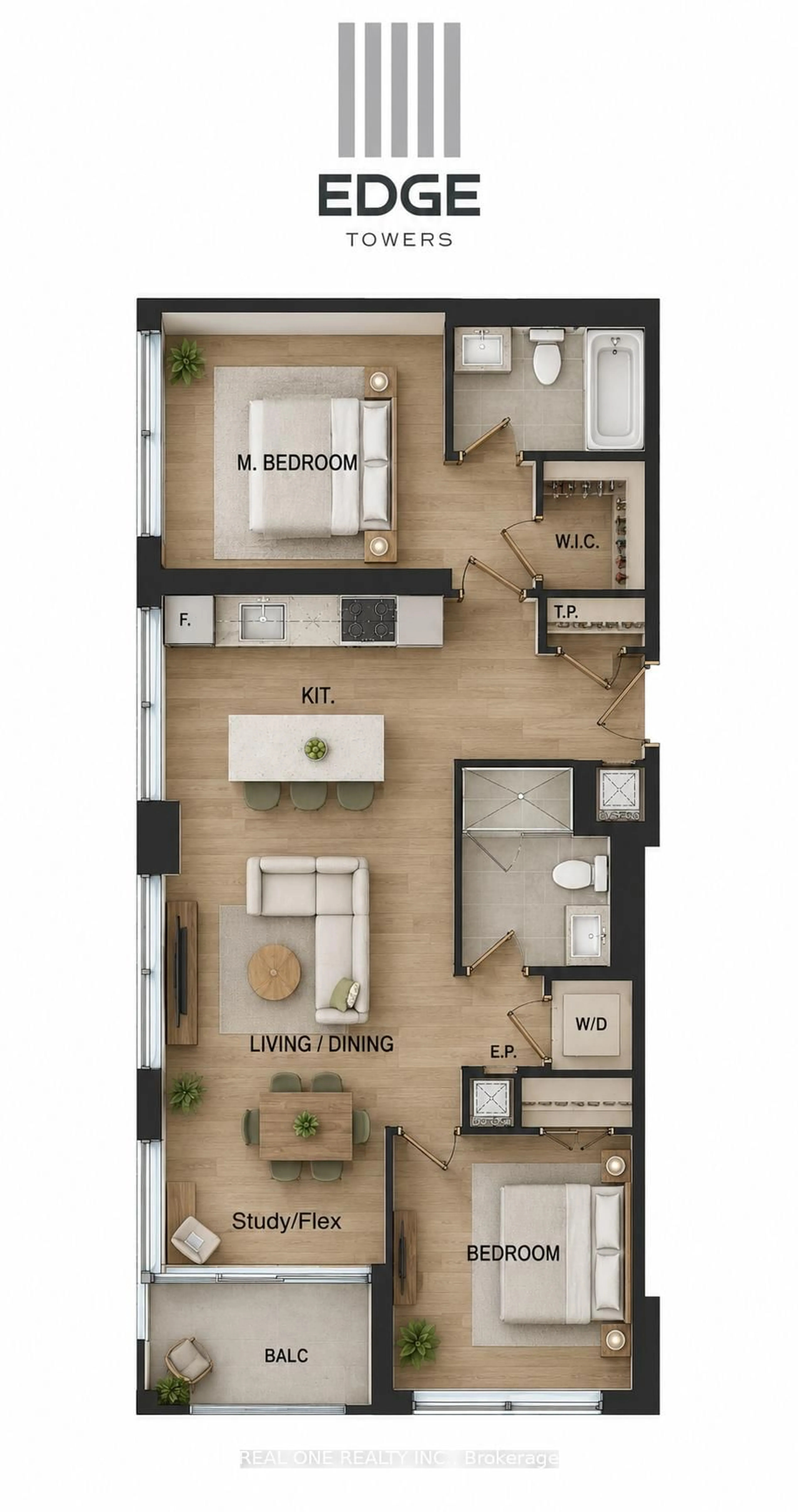 Floor plan for 36 Elm Dr #3008, Mississauga Ontario L5B 0N3