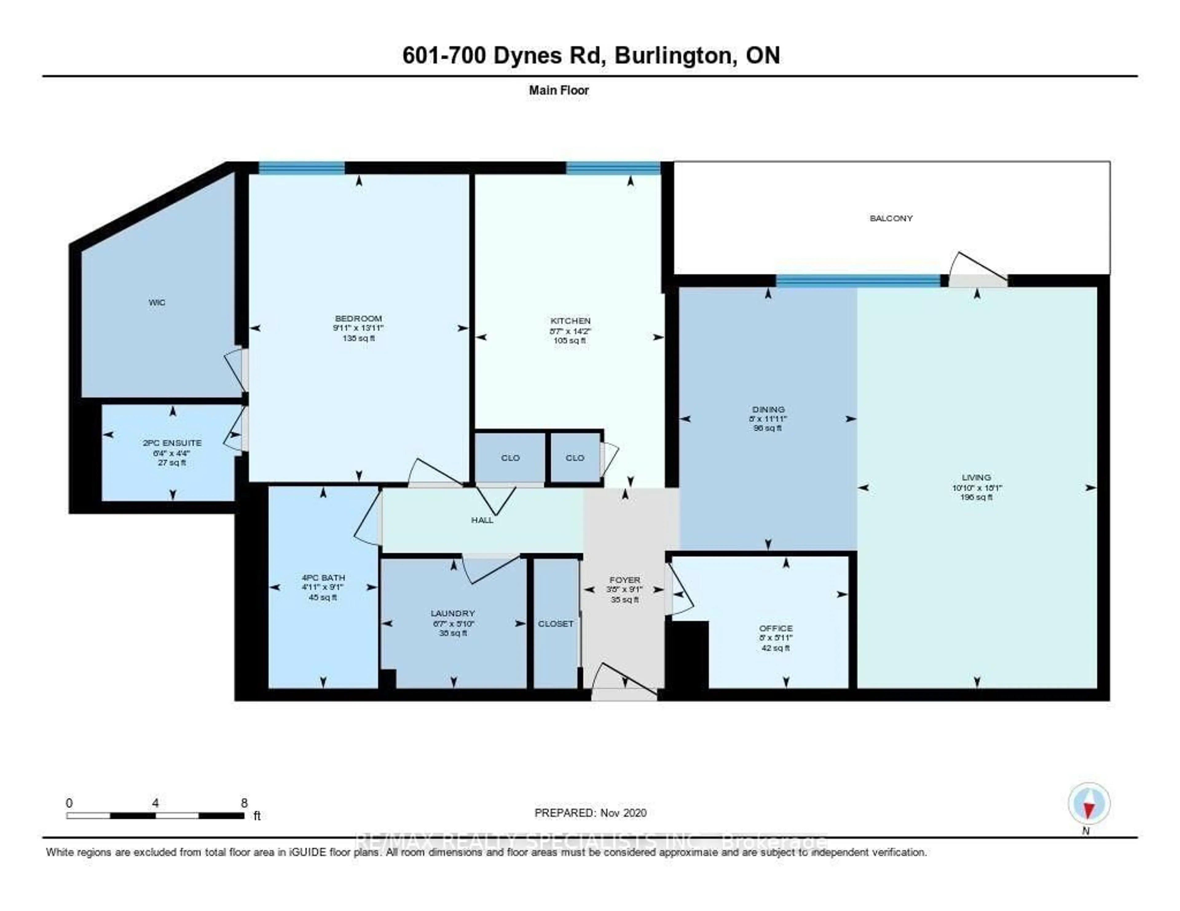 Floor plan for 700 Dynes Rd #601, Burlington Ontario L7N 3M2