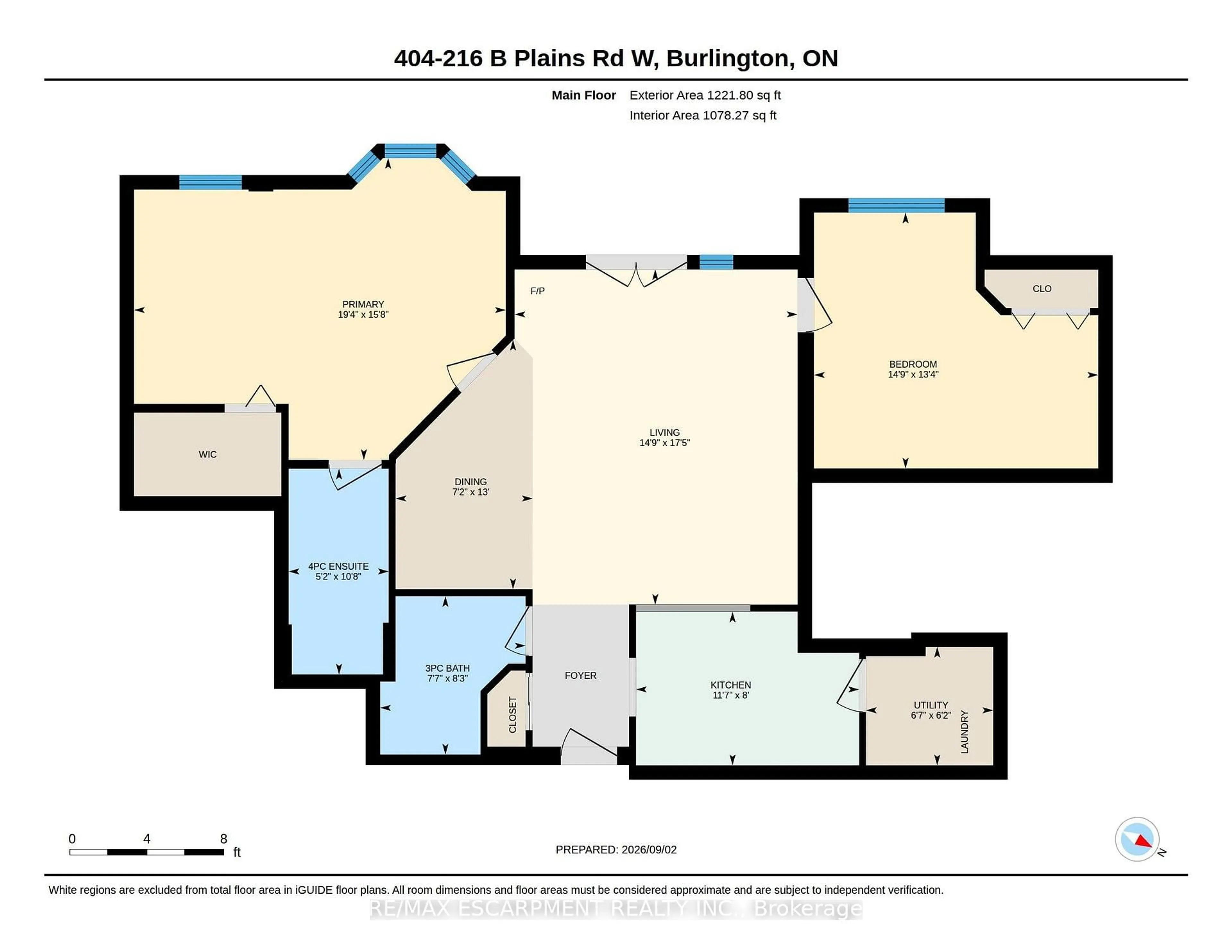 Floor plan for 216 Plains Rd #B404, Burlington Ontario L7T 4K8