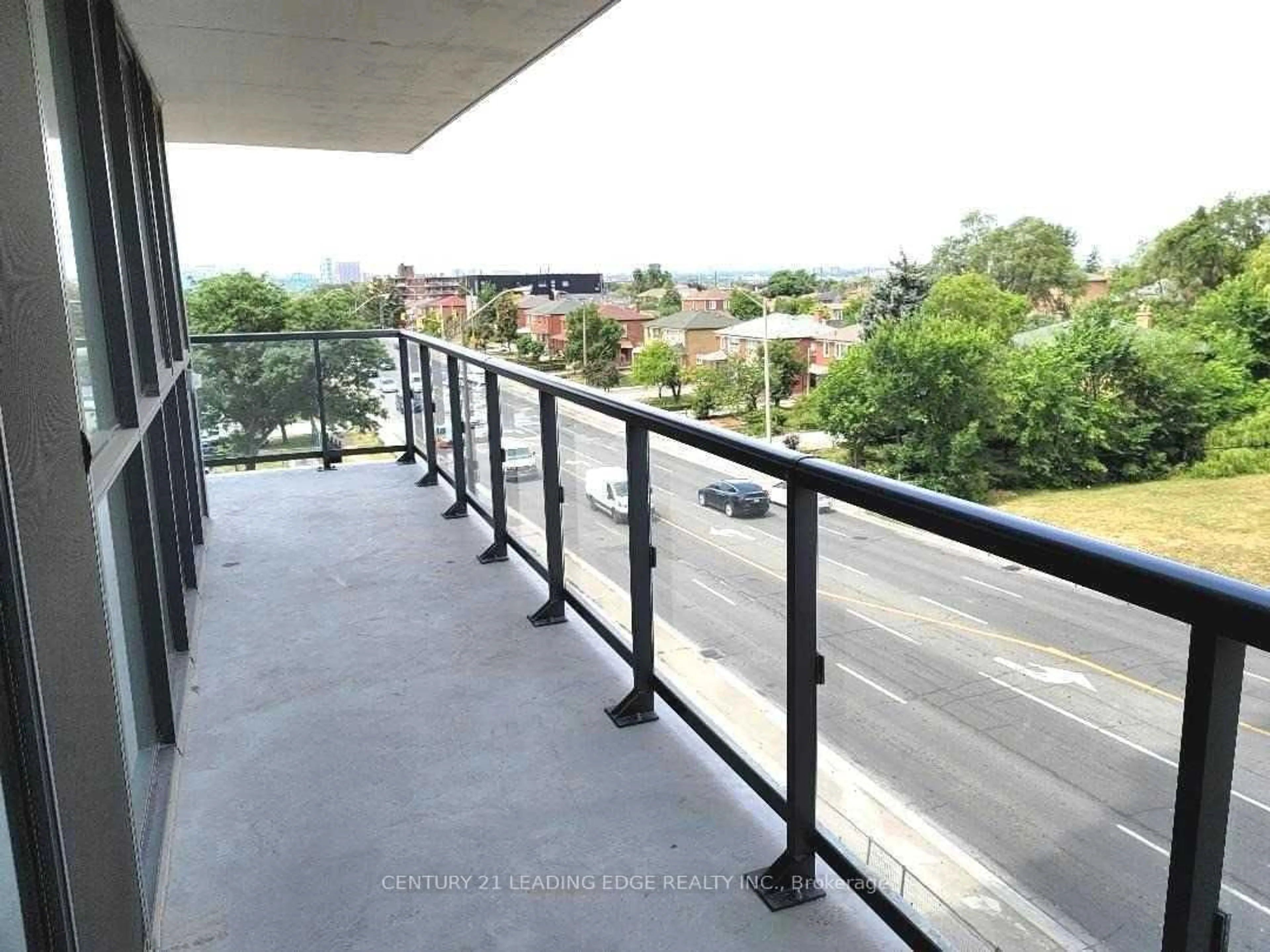 Balcony in the apartment, city buildings view from balcony for 1461 Lawrence Ave #302, Toronto Ontario M6L 1A9