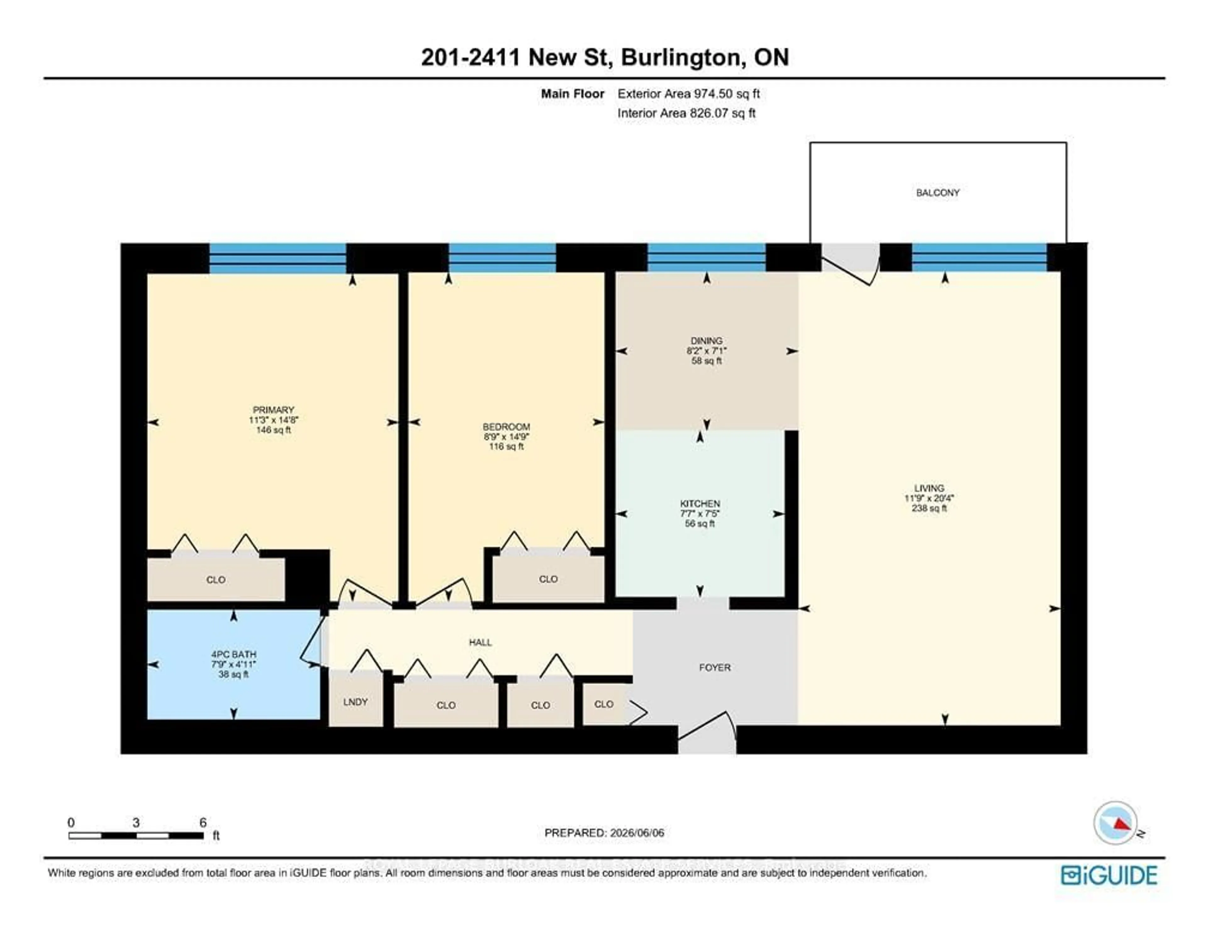 Floor plan for 2411 New St #201, Burlington Ontario L7R 1K2