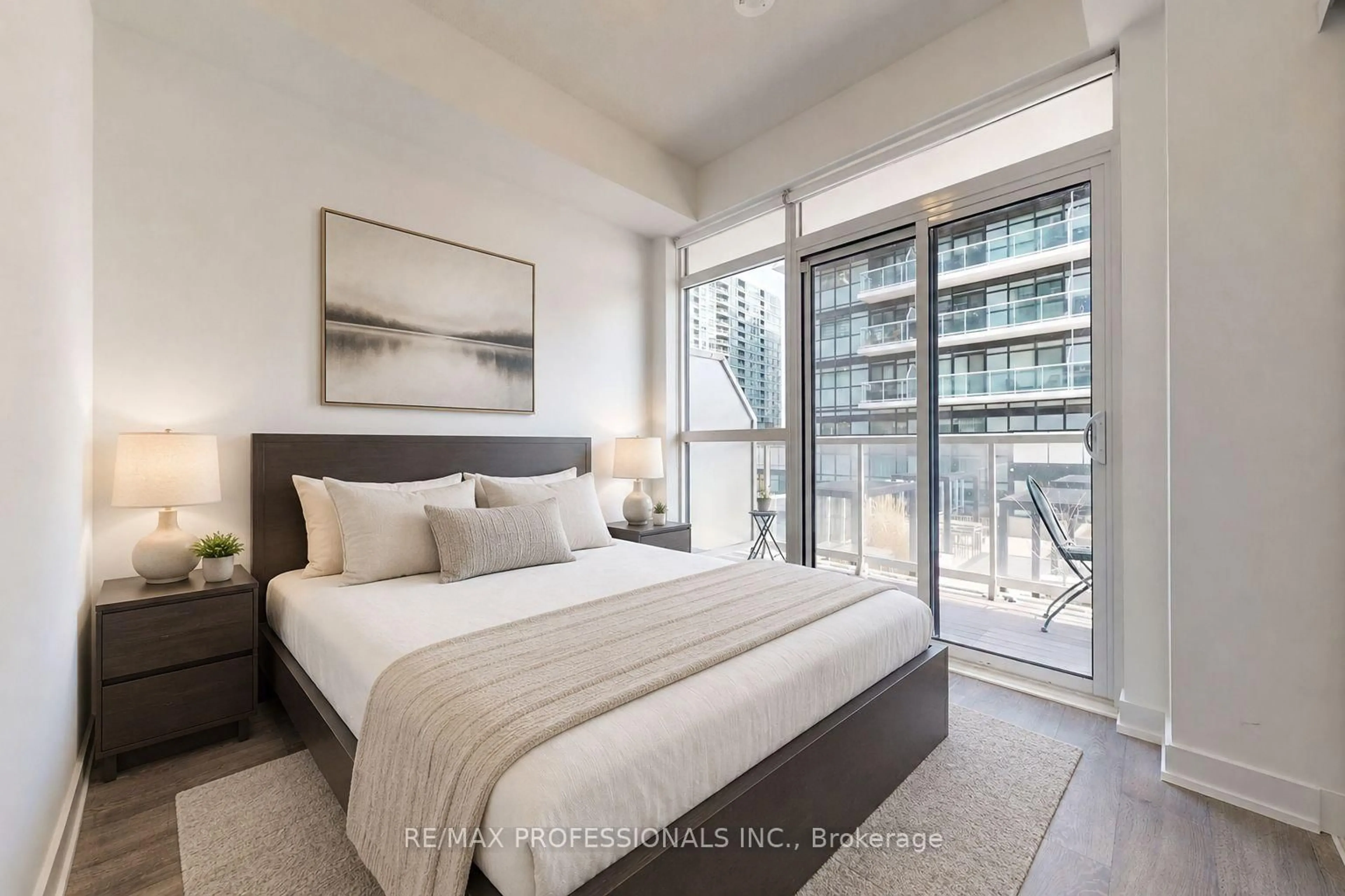 Bedroom with bed, unknown for 251 Manitoba St #504, Toronto Ontario M8Y 0C7