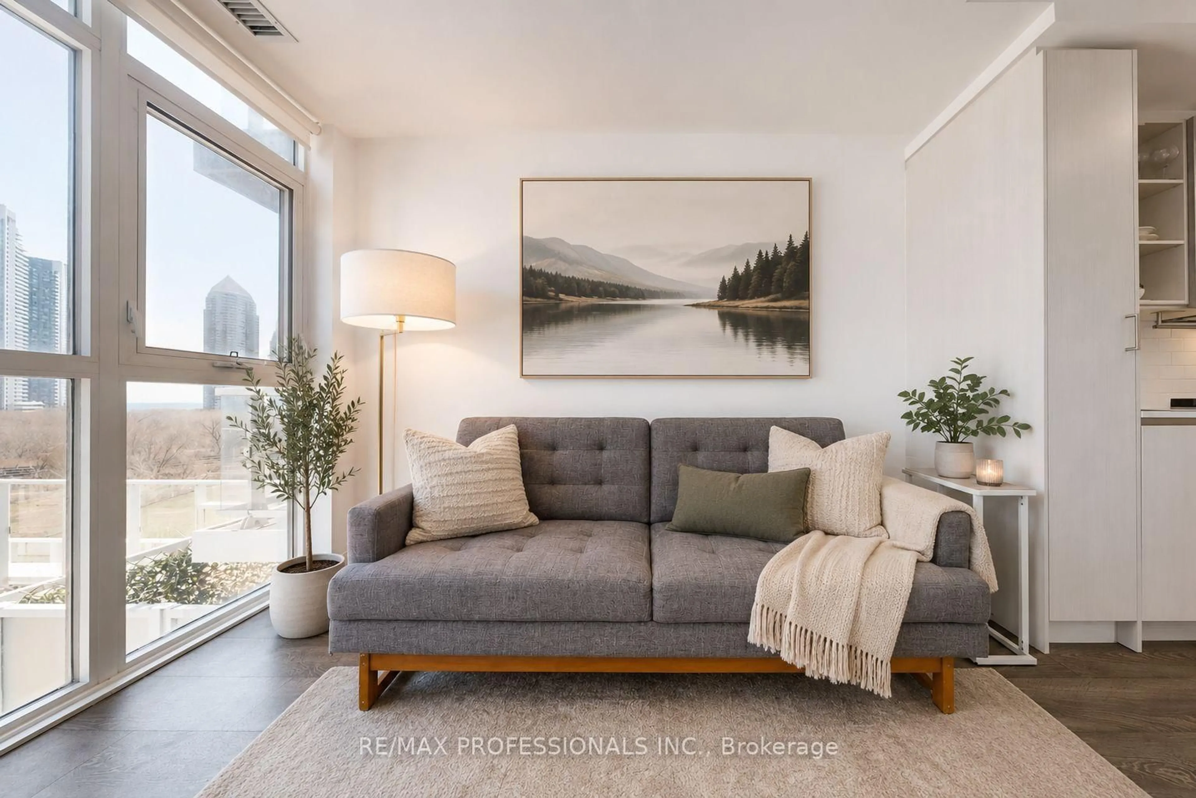 Living room with furniture, unknown for 251 Manitoba St #504, Toronto Ontario M8Y 0C7