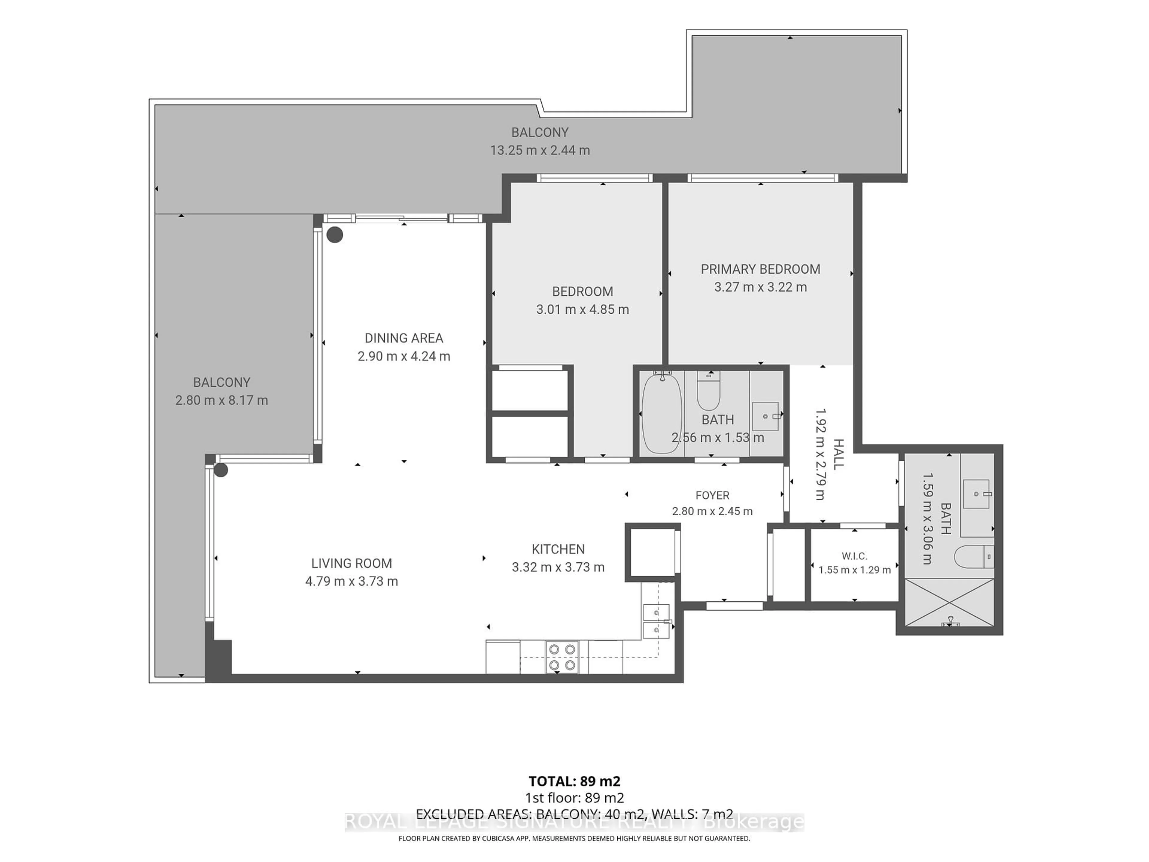 Floor plan for 55 Yorkland Blvd #PH1202, Brampton Ontario L7A 0A1