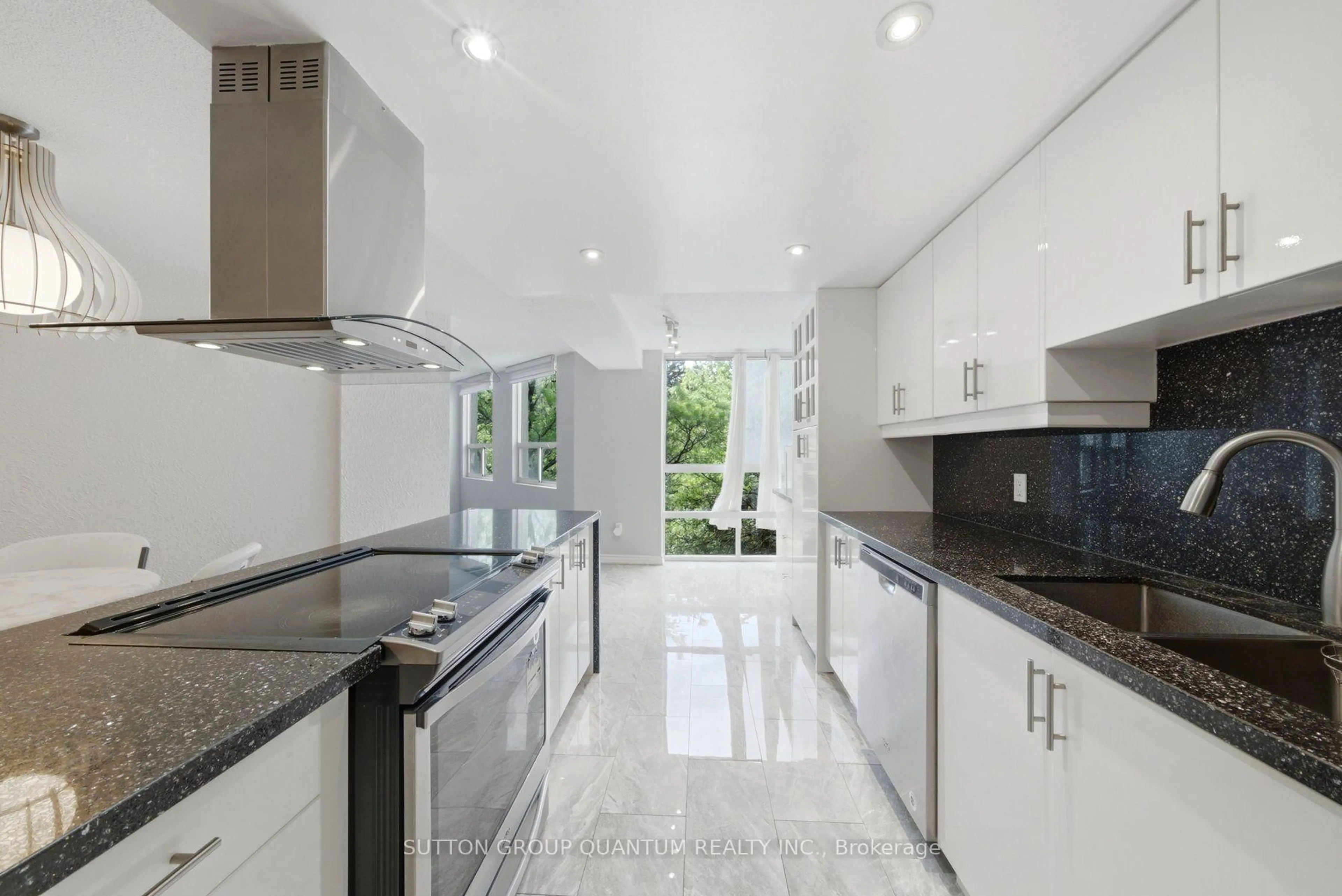 Contemporary kitchen, ceramic/tile floor for 3650 Kaneff Cres #304, Mississauga Ontario L5A 4A1