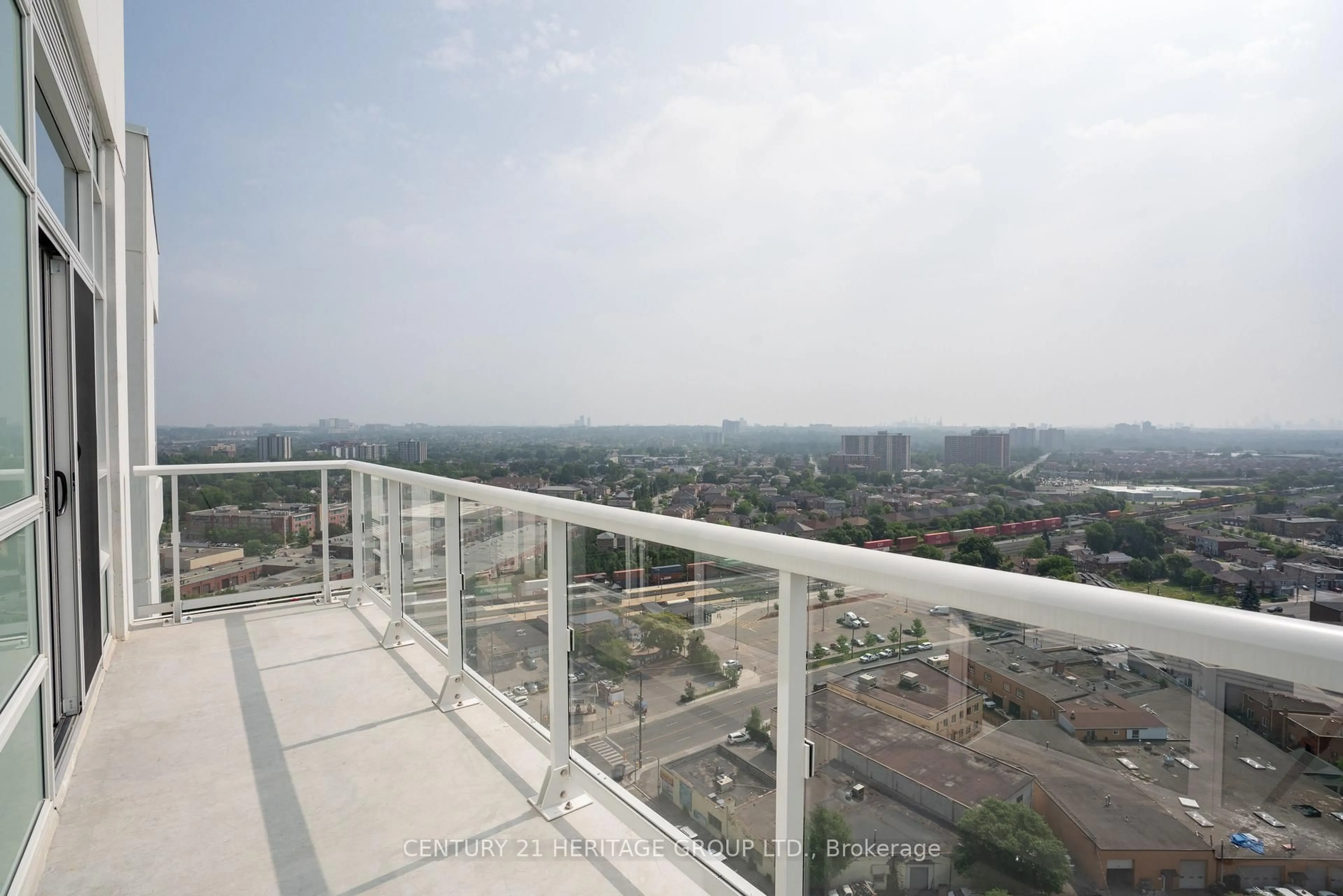 Balcony in the apartment, city buildings view from balcony for 10 Wilby Cres #2202, Toronto Ontario M9N 0B6