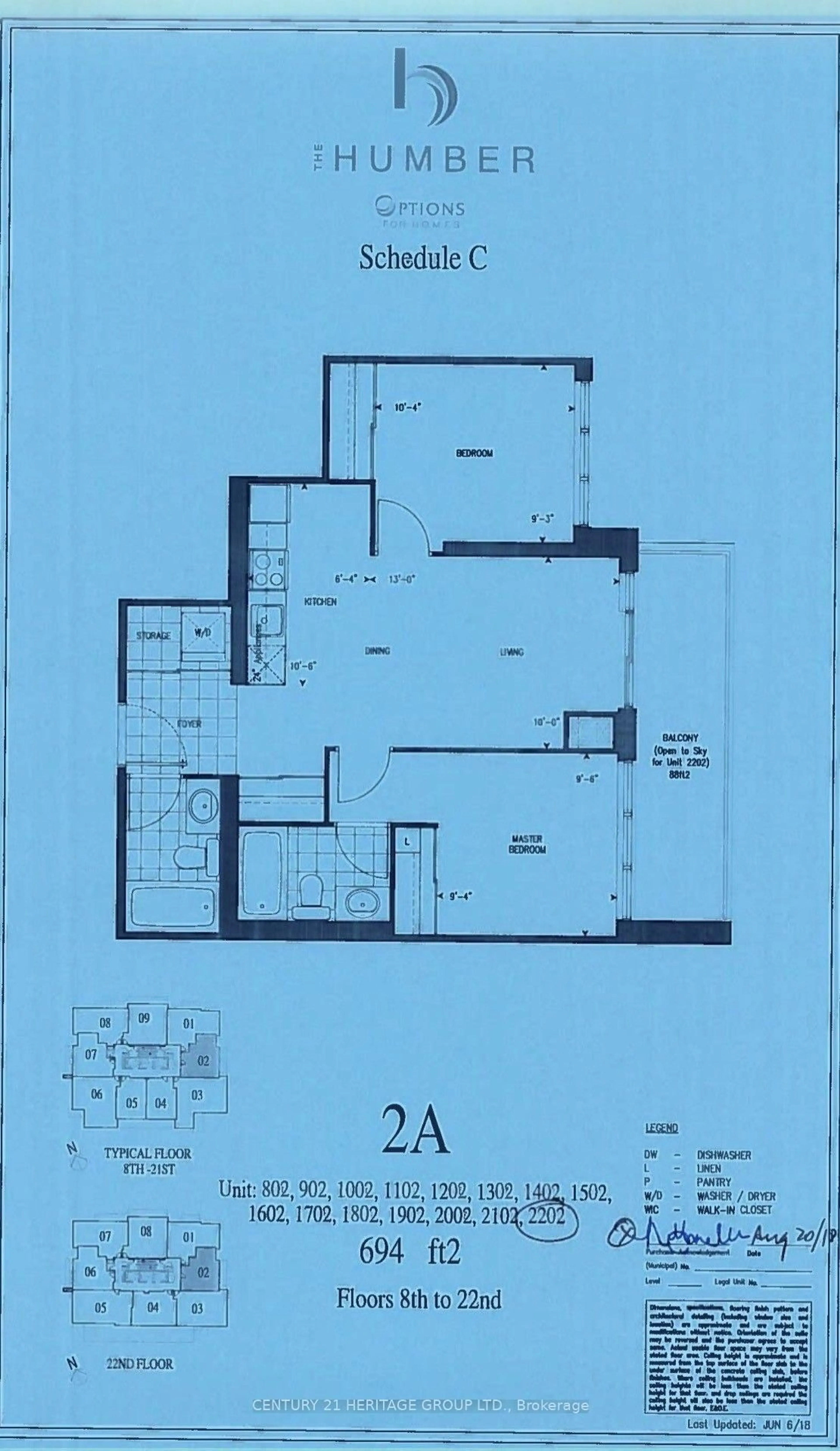 Floor plan for 10 Wilby Cres #2202, Toronto Ontario M9N 0B6