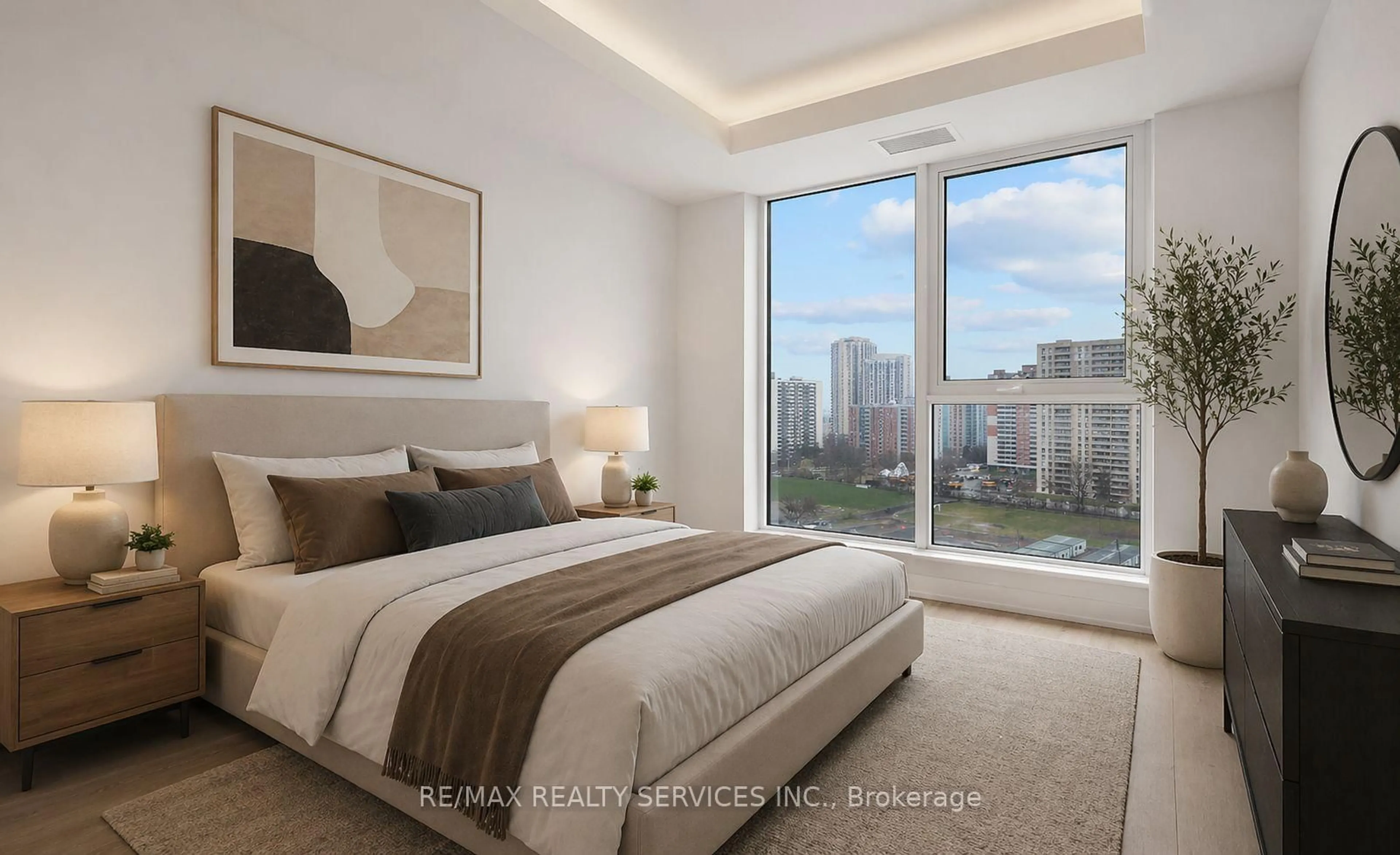 Bedroom with bed, unknown for 60 Central Park Road Way #1405, Toronto Ontario M9A 3K1