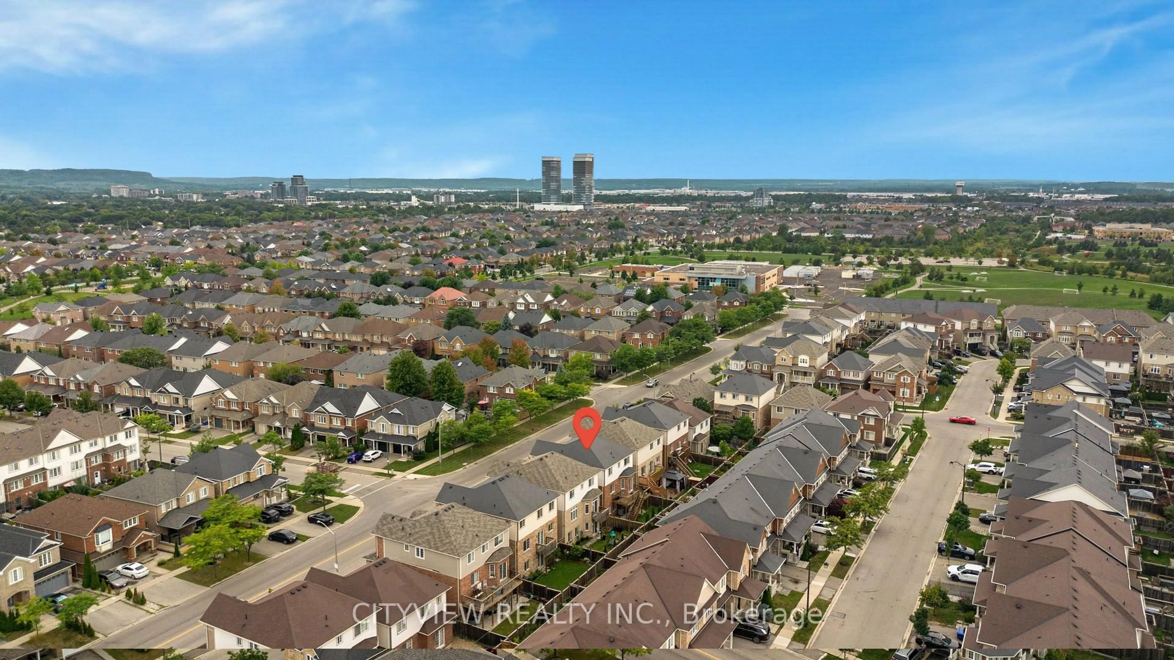 A pic from outside/outdoor area/front of a property/back of a property/a pic from drone, city buildings view from balcony for 569 Miller Way, Milton Ontario L9T 8L8
