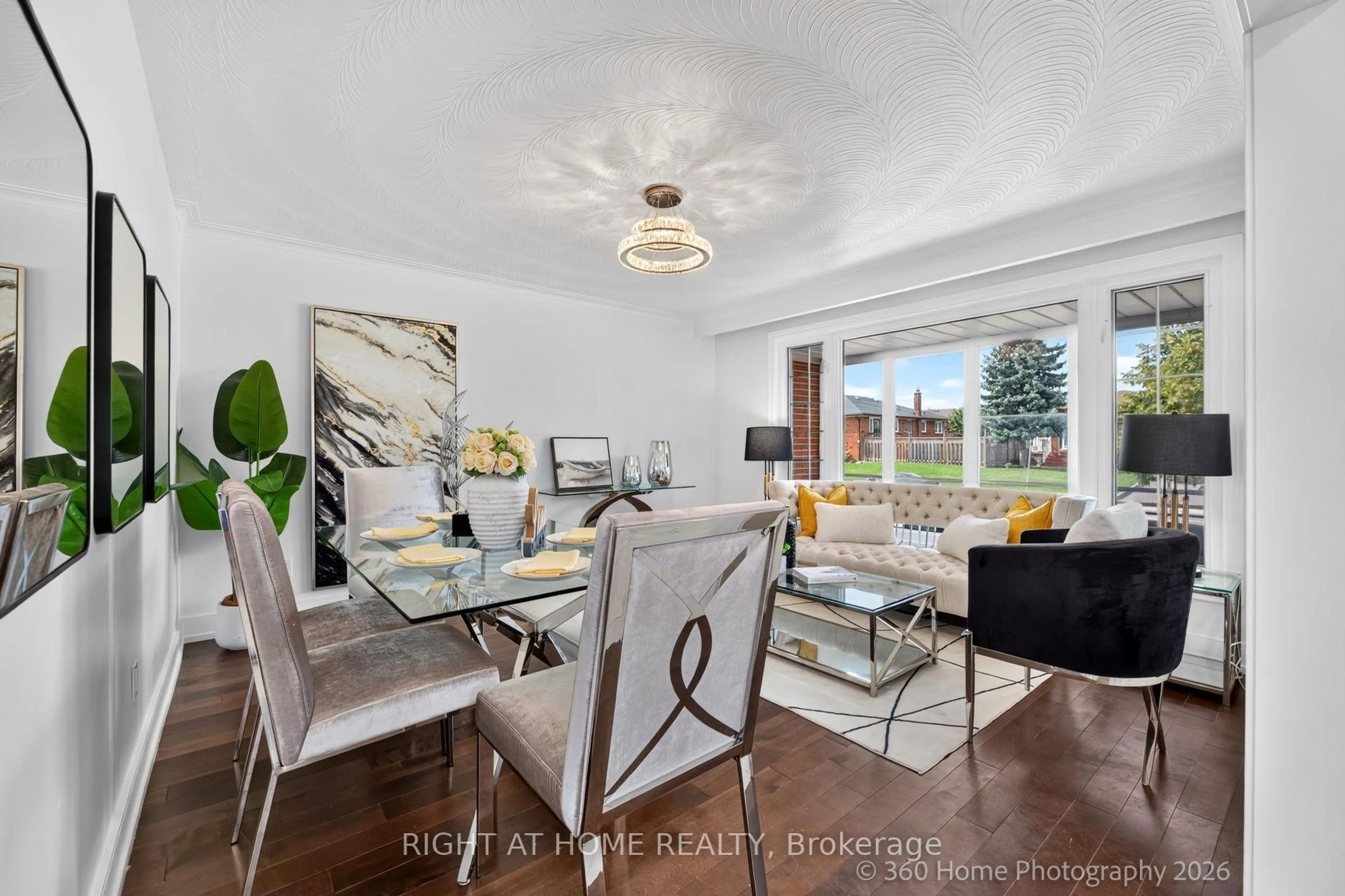 Dining room, wood/laminate floor for 35 Wheelwright Cres, Toronto Ontario M3N 1V2