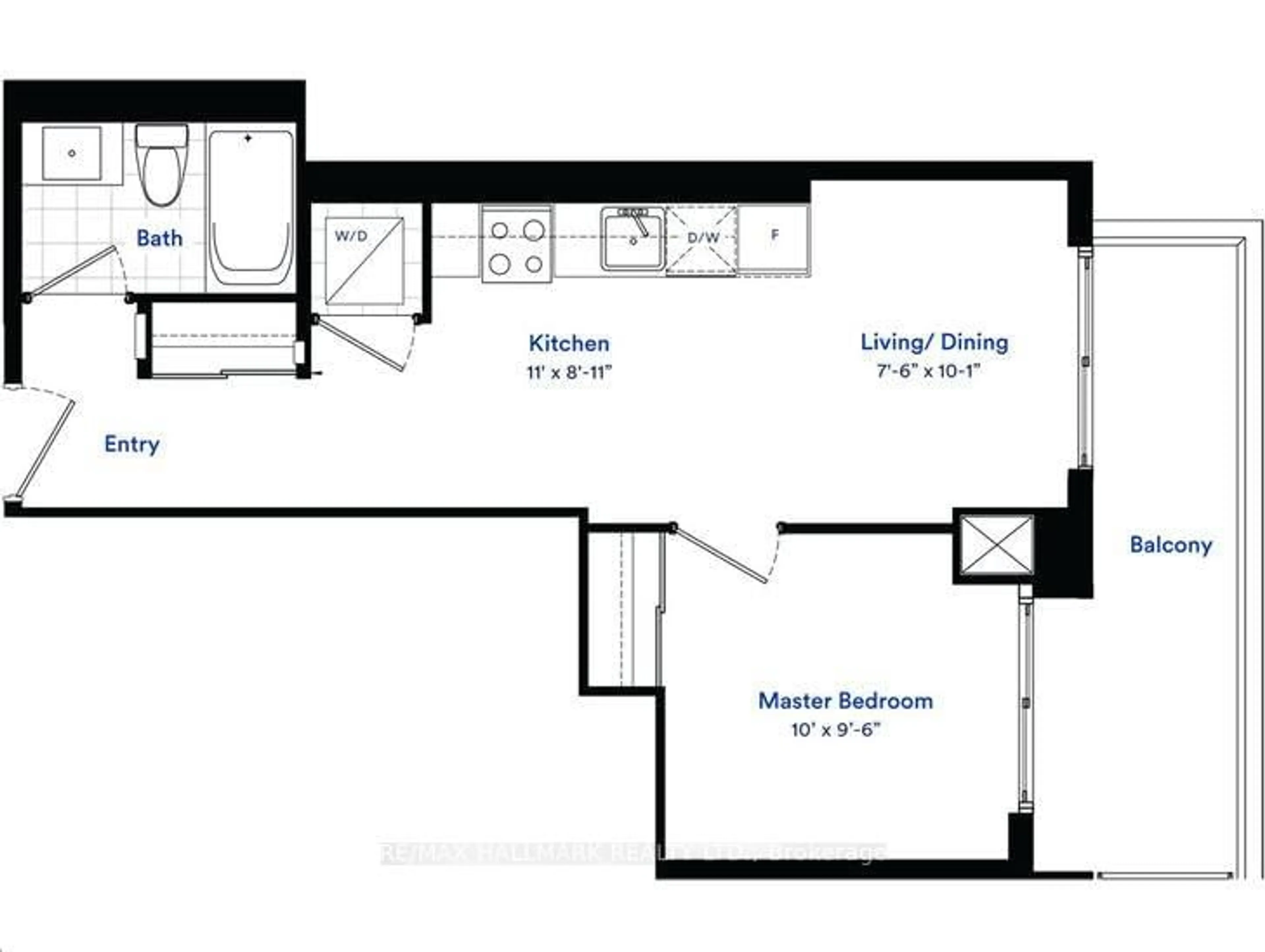 Floor plan for 4130 Parkside Village Dr #1007, Mississauga Ontario L5B 3M8
