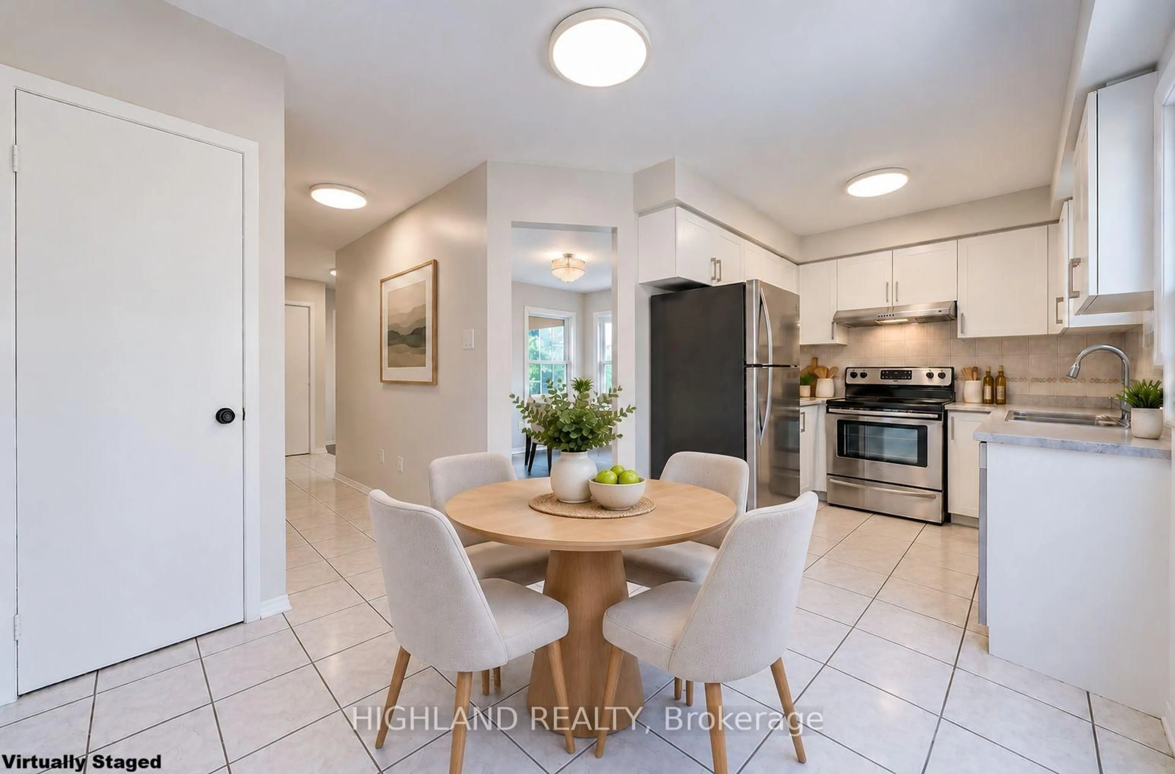 Open concept kitchen, ceramic/tile floor for 2032 Glenada Cres, Oakville Ontario L6H 4M5