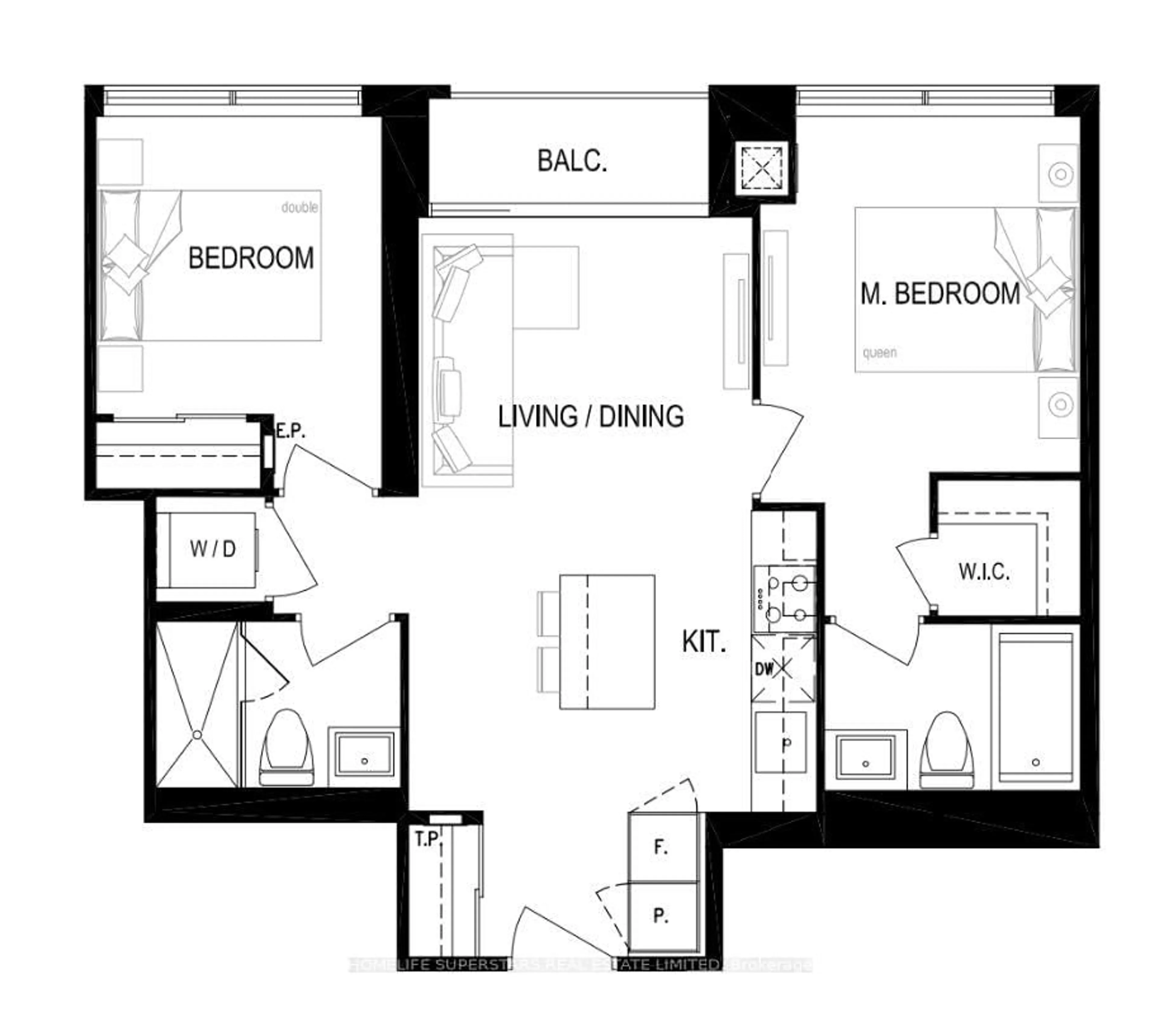 Floor plan for 30 Elm Dr #3911, Mississauga Ontario L5B 0N6