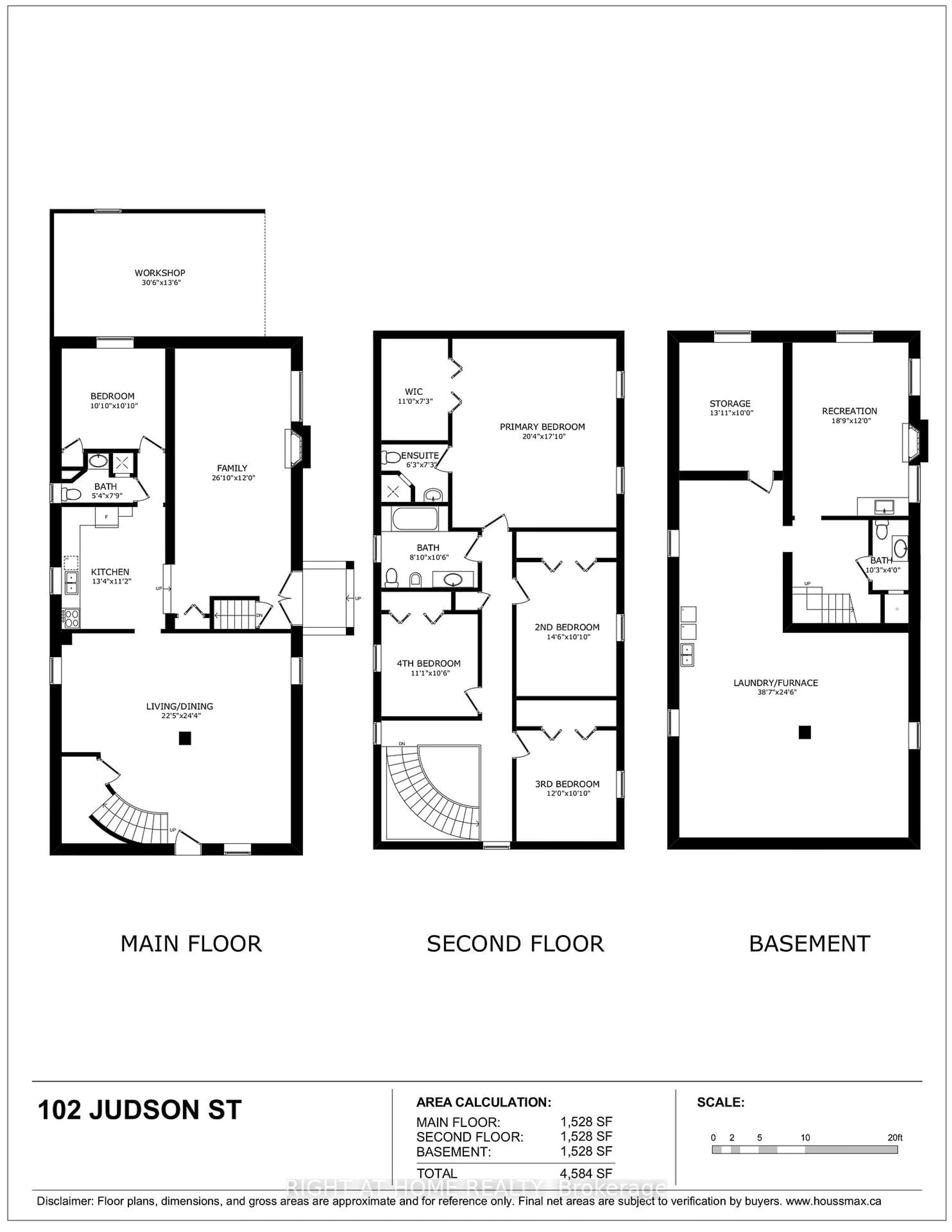 Floor plan for 102 Judson St, Toronto Ontario M8Z 1B1
