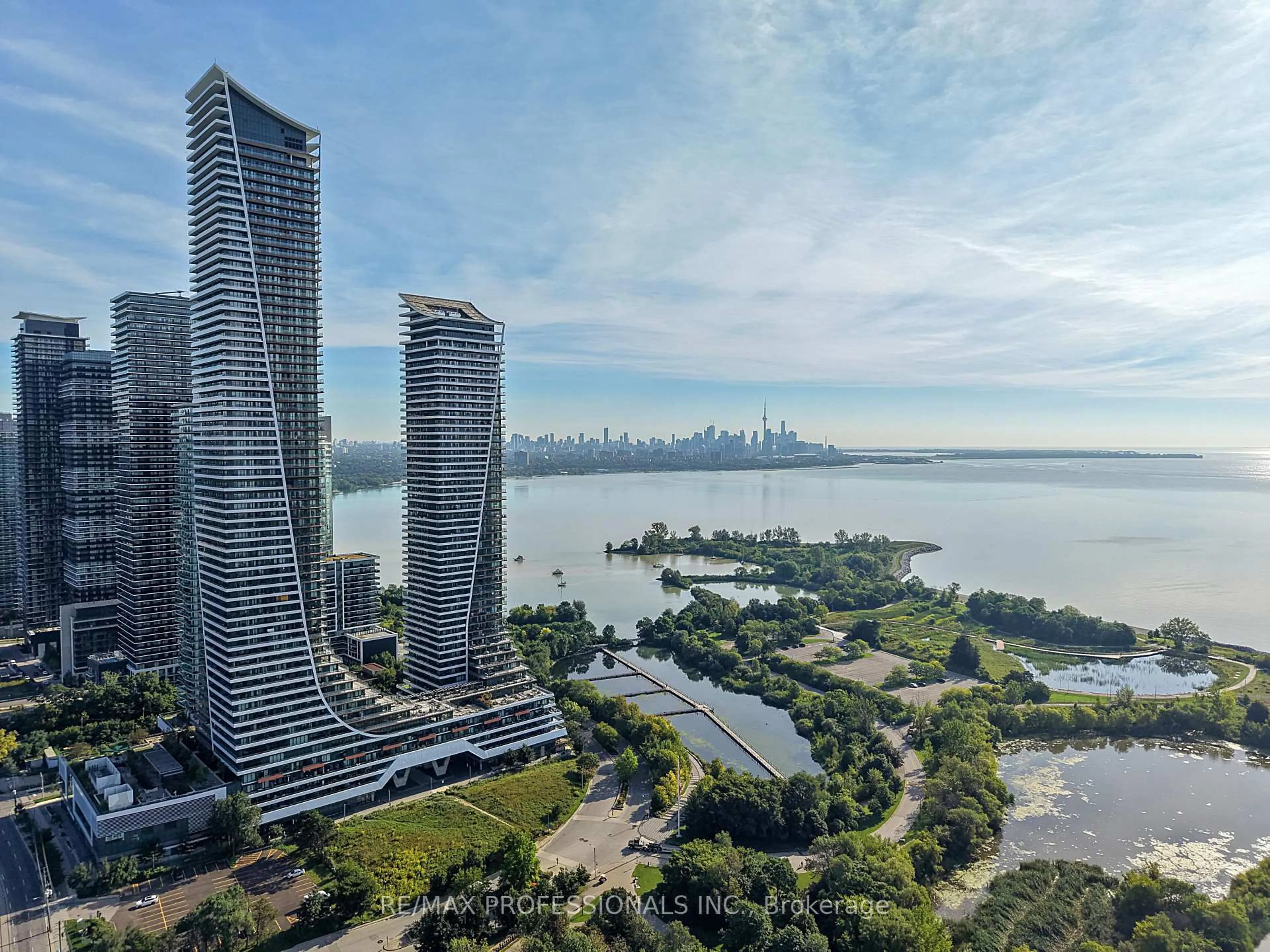 A pic from outside/outdoor area/front of a property/back of a property/a pic from drone, water/lake/river/ocean view for 30 Shore Breeze Dr #2418, Toronto Ontario M8V 0J1
