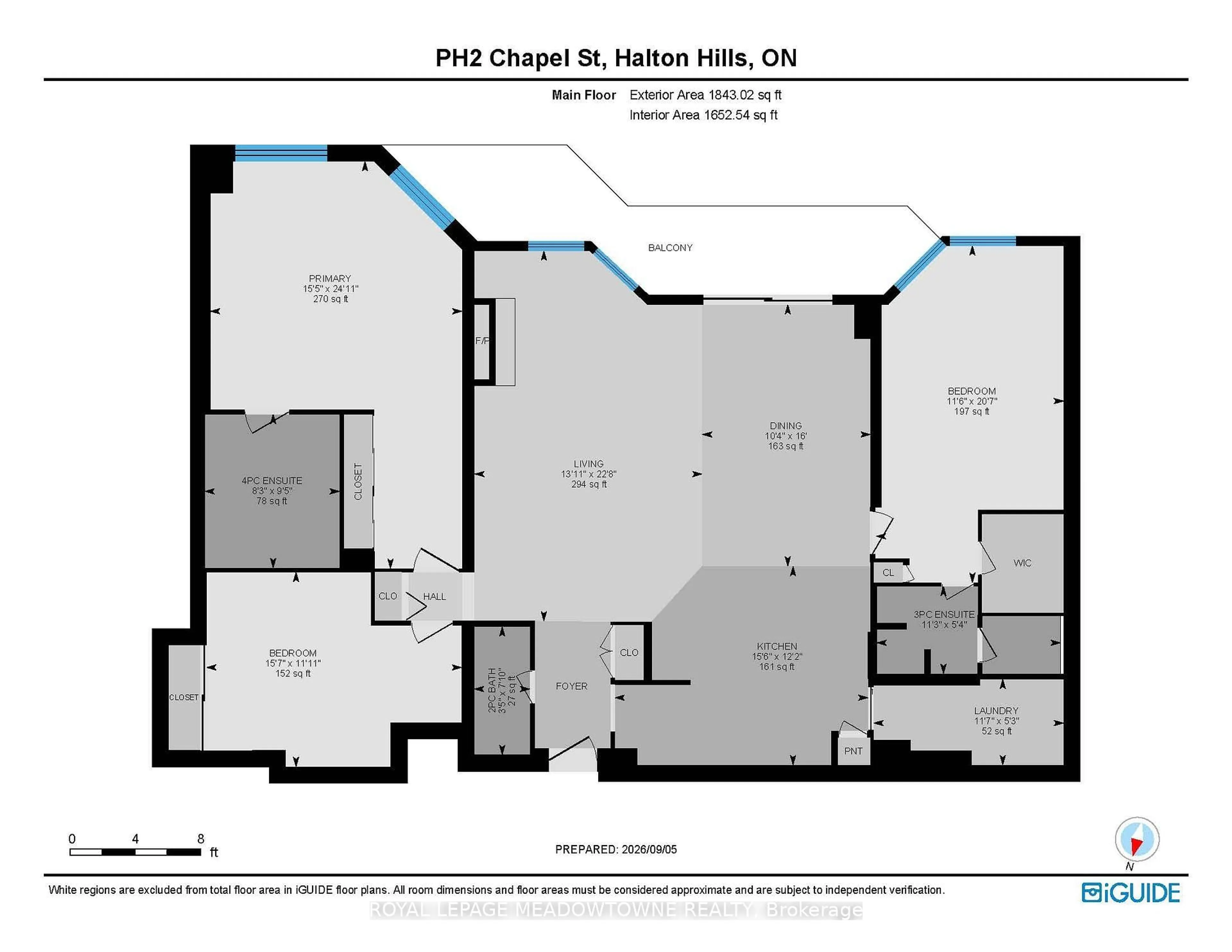 Floor plan for 24 Chapel St #Ph02, Halton Hills Ontario L7G 6A7