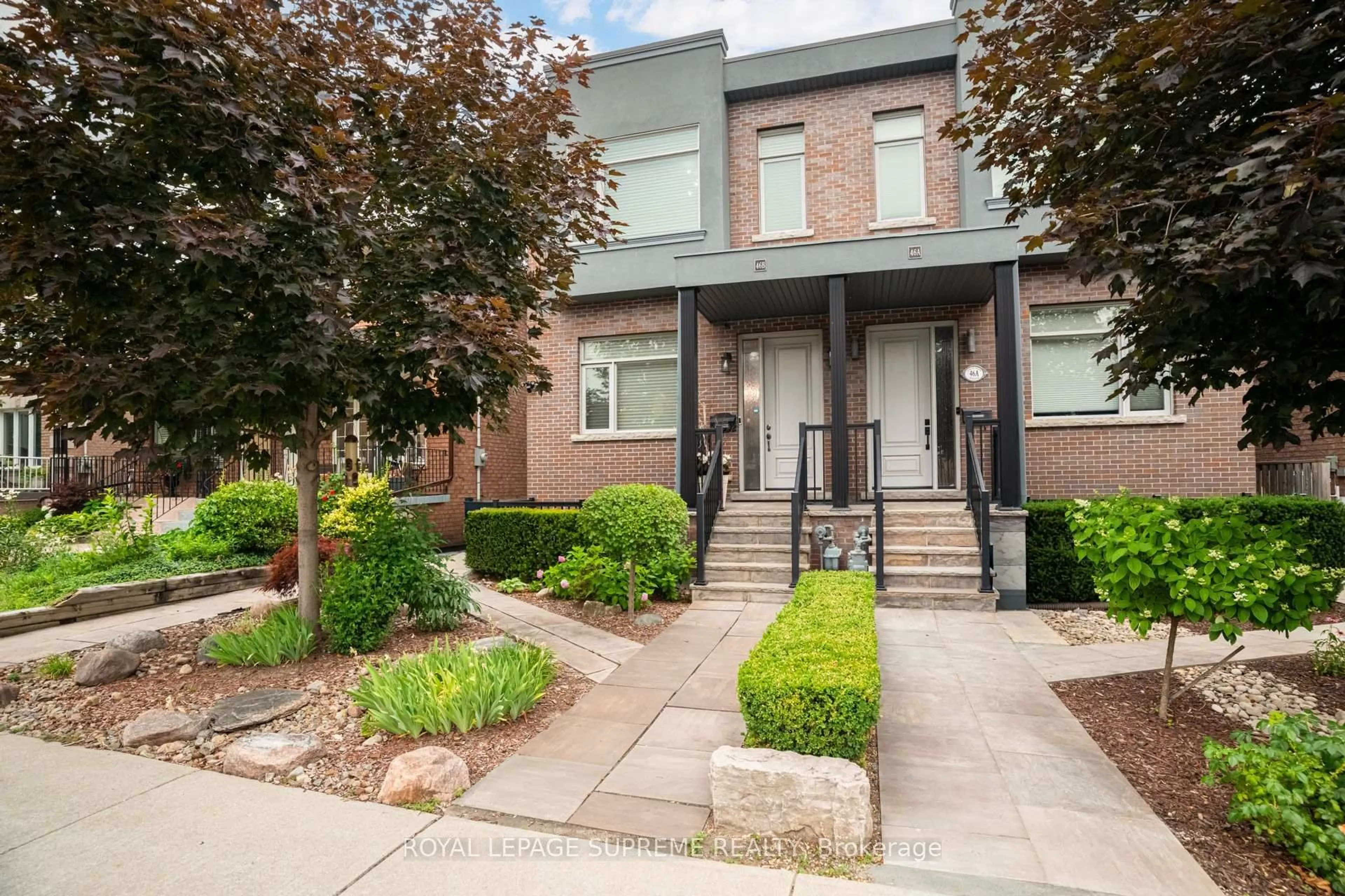 Home with brick exterior material, street for 46B Strathnairn Ave, Toronto Ontario M6M 2E7