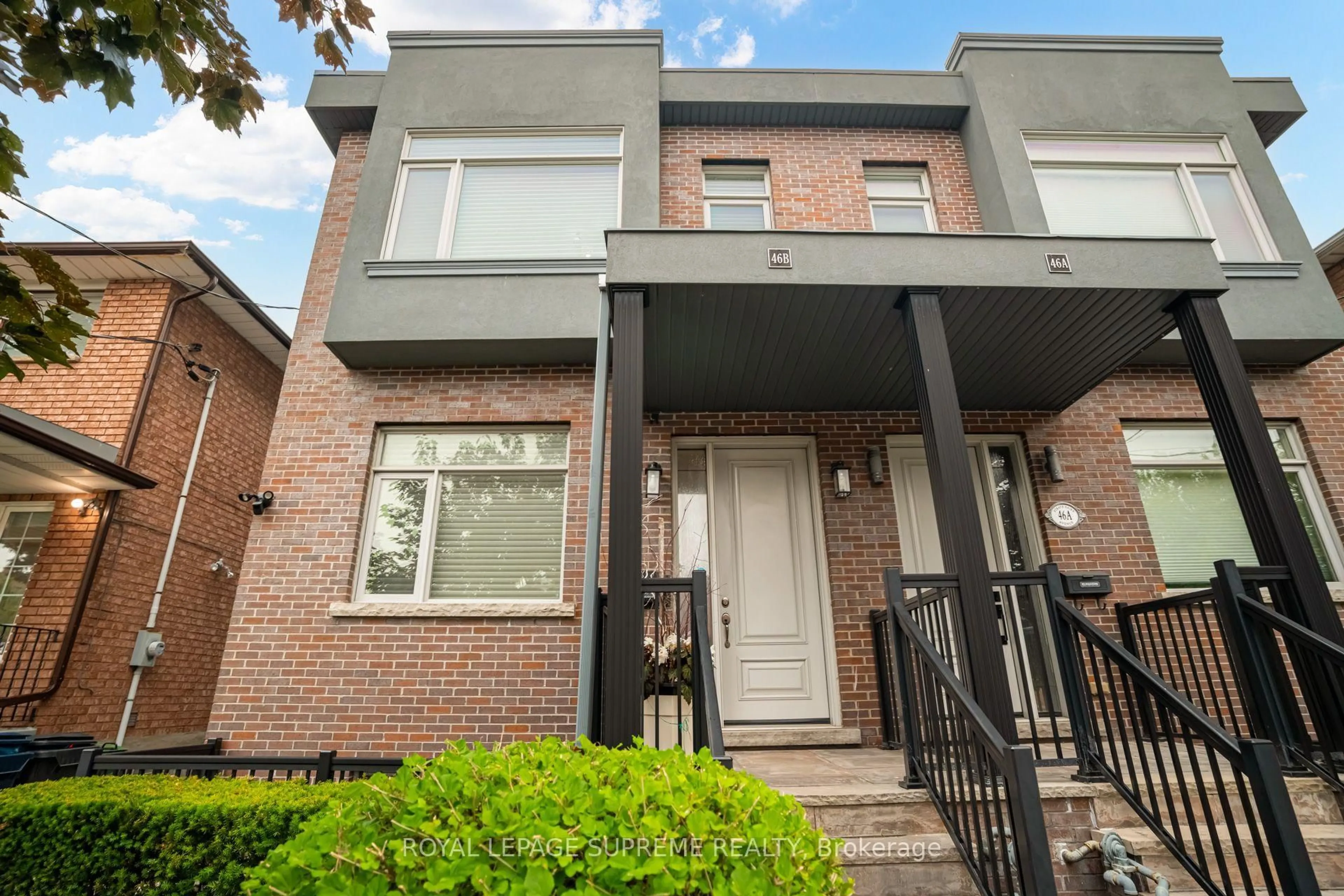 Home with brick exterior material, street for 46B Strathnairn Ave, Toronto Ontario M6M 2E7