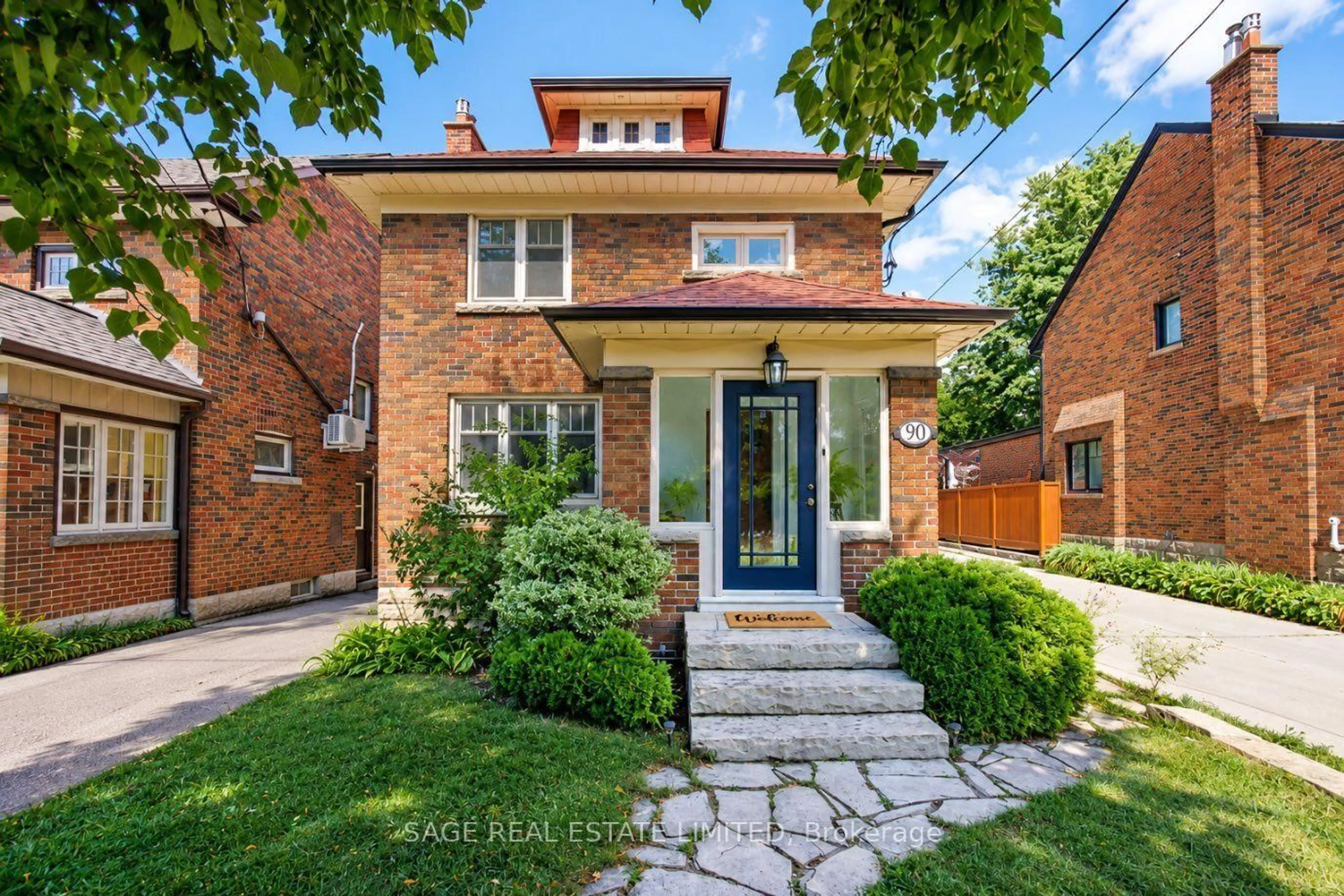 Home with brick exterior material, street for 90 Methuen Ave, Toronto Ontario M6S 1Z9
