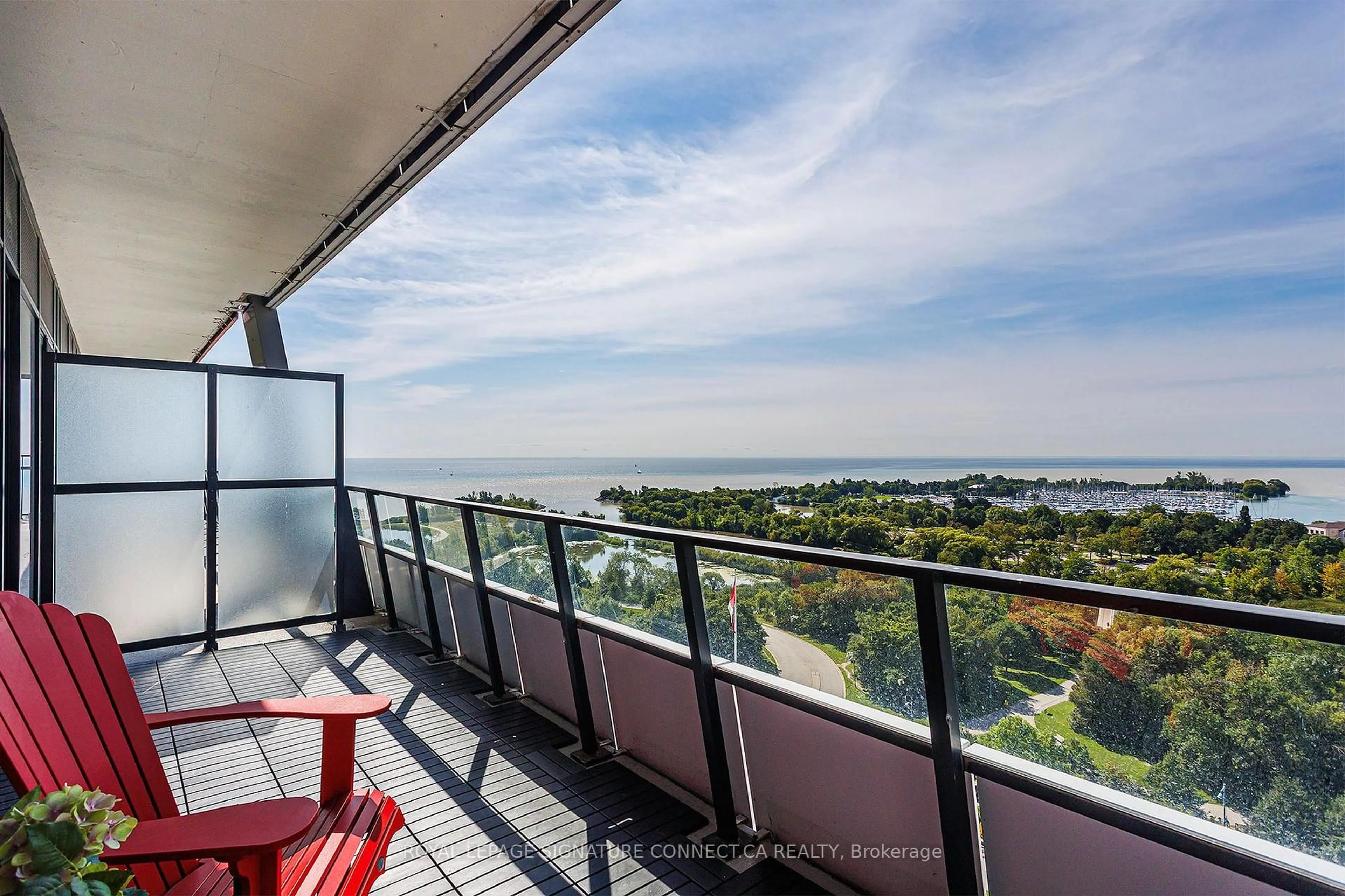 Balcony in the apartment, water/lake/river/ocean view for 30 Shore Breeze Dr #1319, Toronto Ontario M8V 1A1