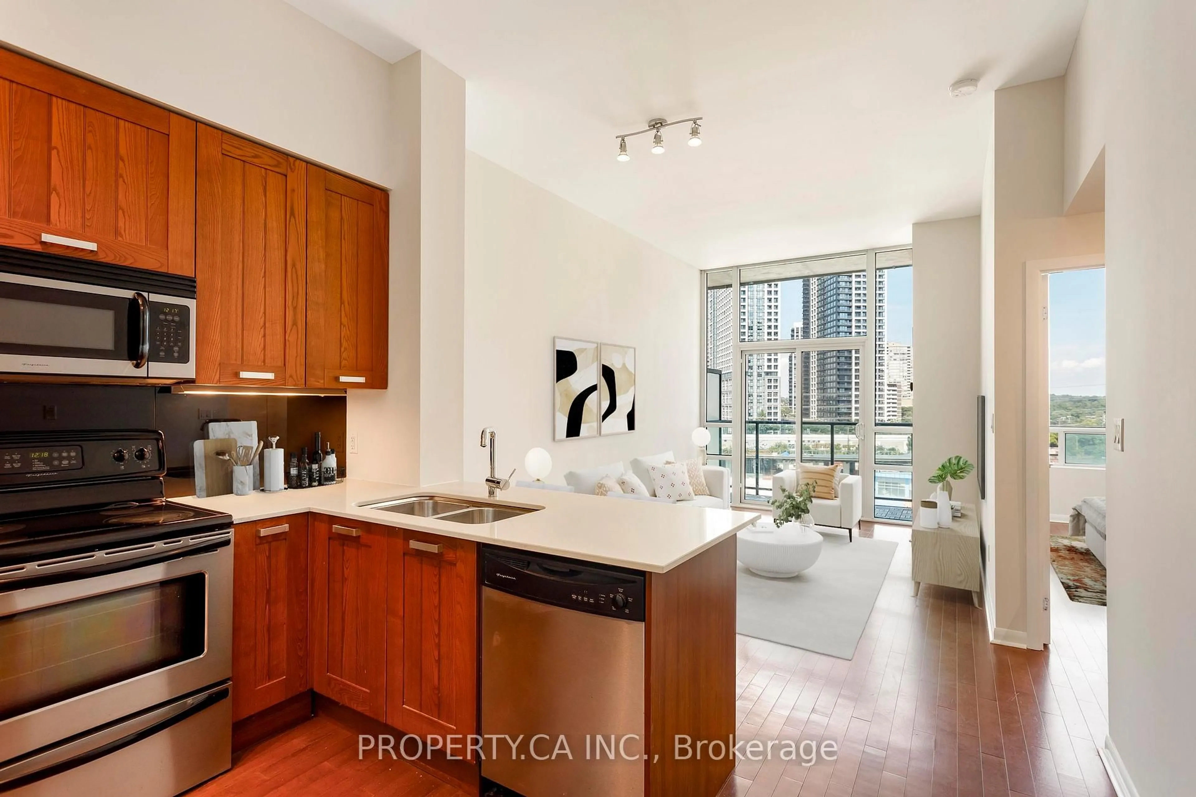 Open concept kitchen, unknown for 3391 Bloor St #703, Toronto Ontario M8X 1G3