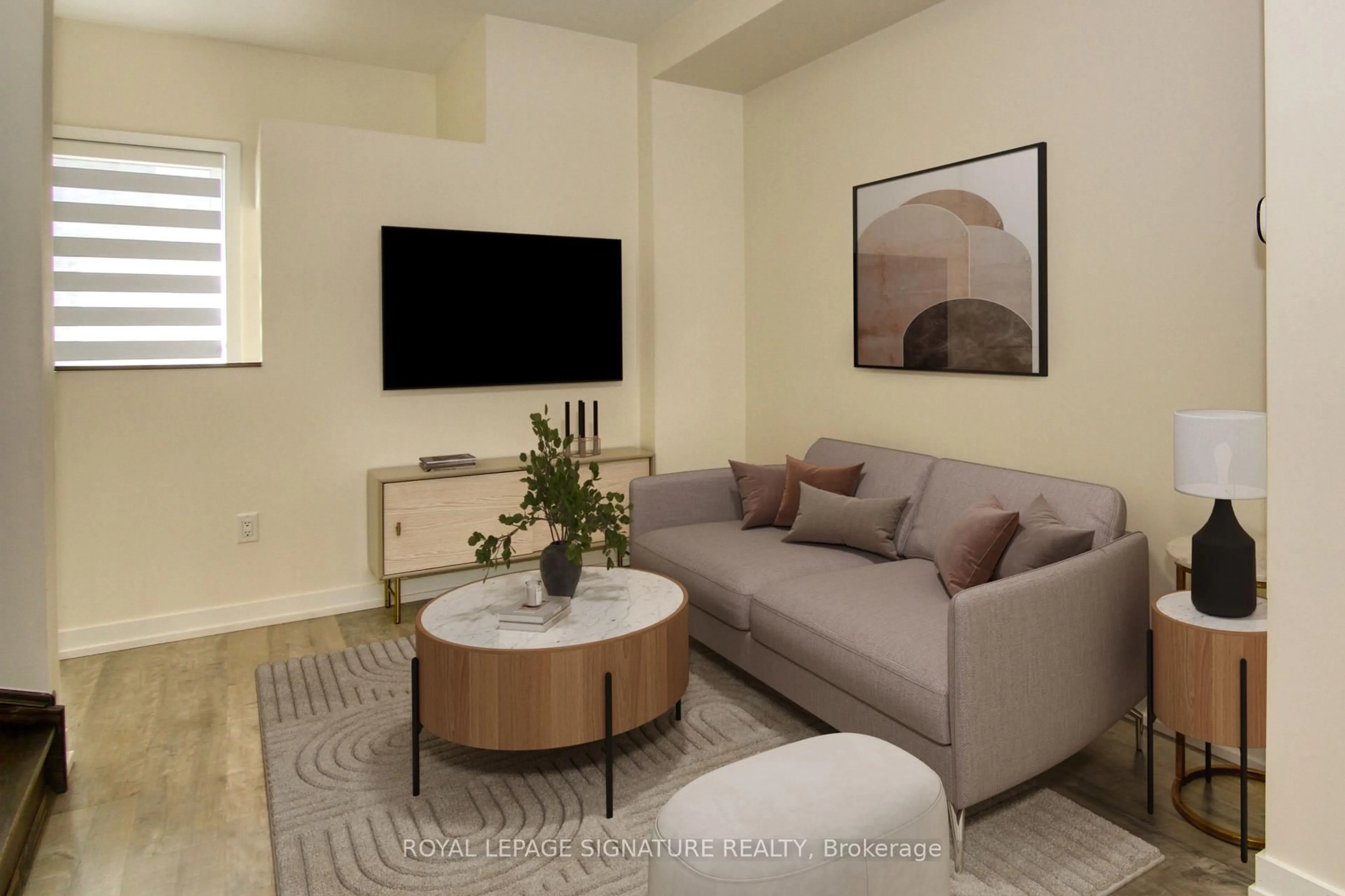 Living room with furniture, unknown for 90 Stanley Greene Blvd #2, Toronto Ontario M3K 0C8