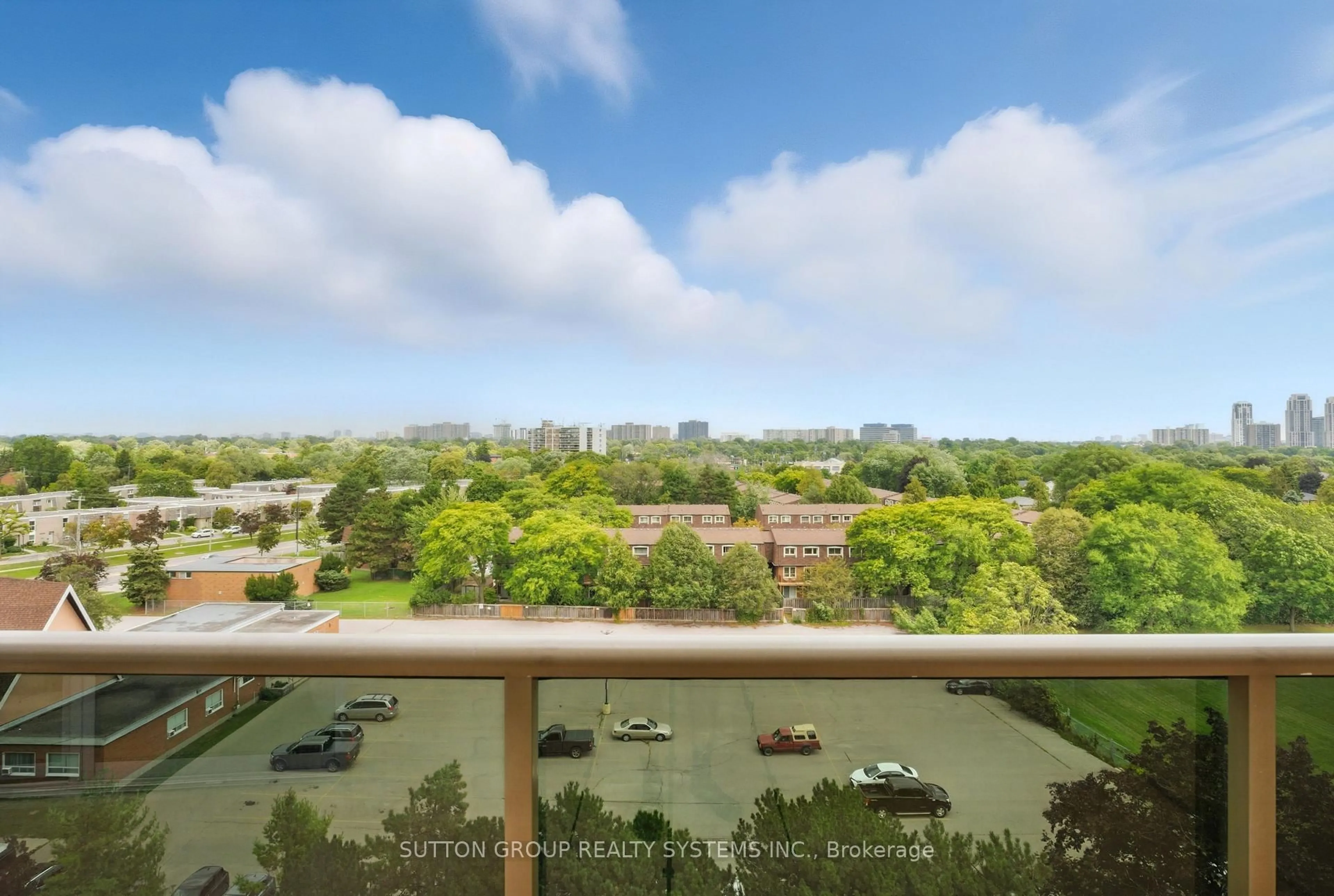 Balcony in the apartment, water/lake/river/ocean view for 812 Burnhamthorpe Rd #1504, Toronto Ontario M9C 4W1
