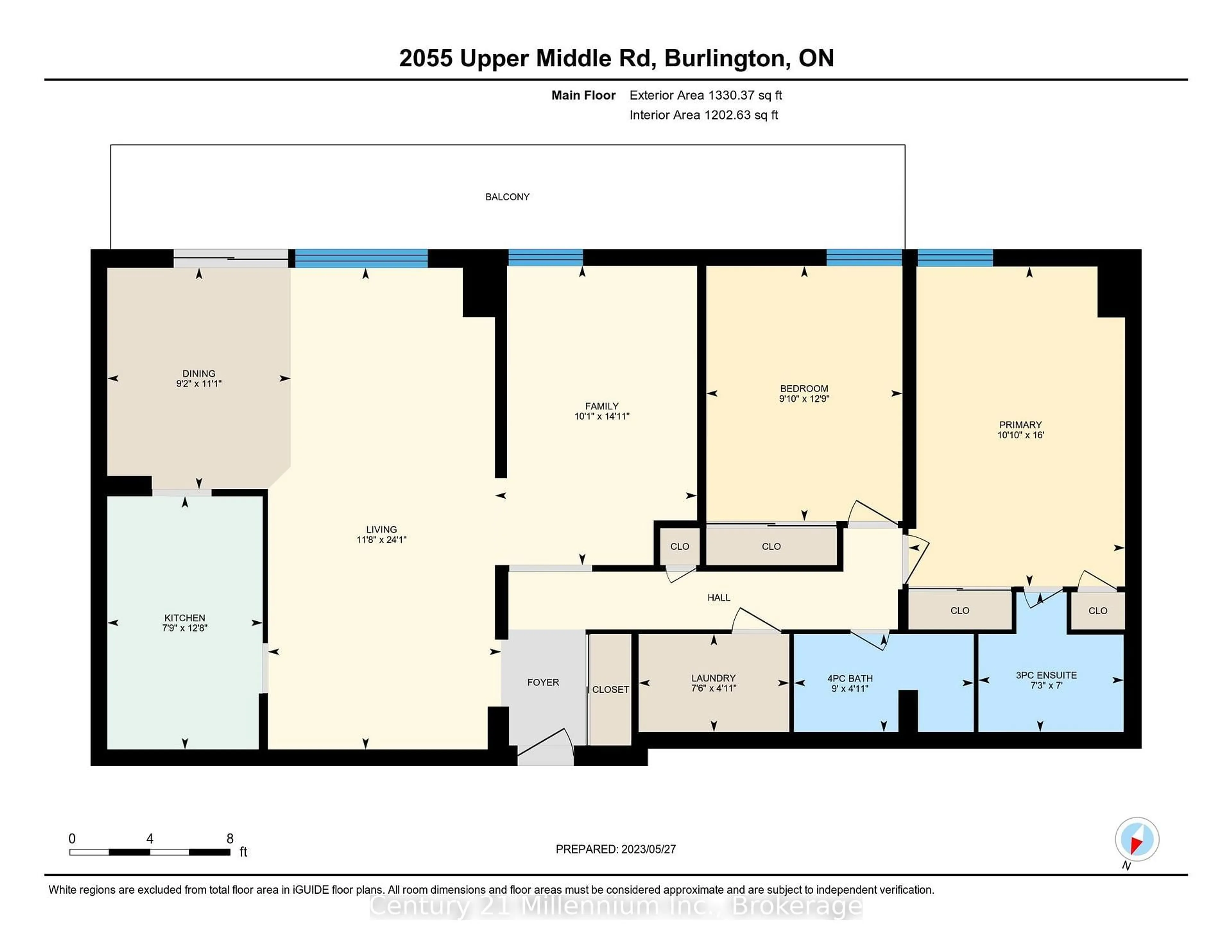 Floor plan for 2055 Upper Middle Rd #1605, Burlington Ontario L7P 3P4