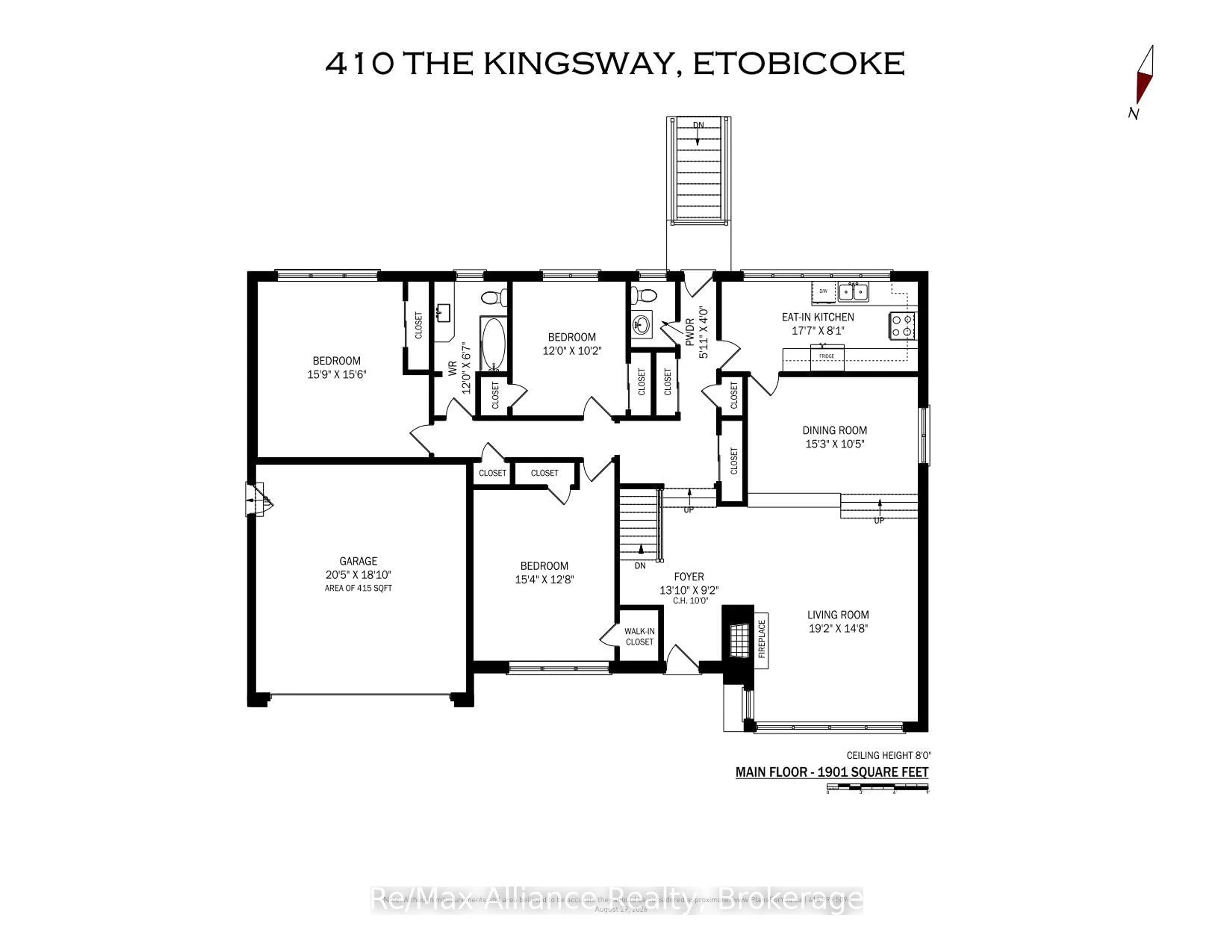 Floor plan for 410 The Kingsway, Toronto Ontario M9A 3V9