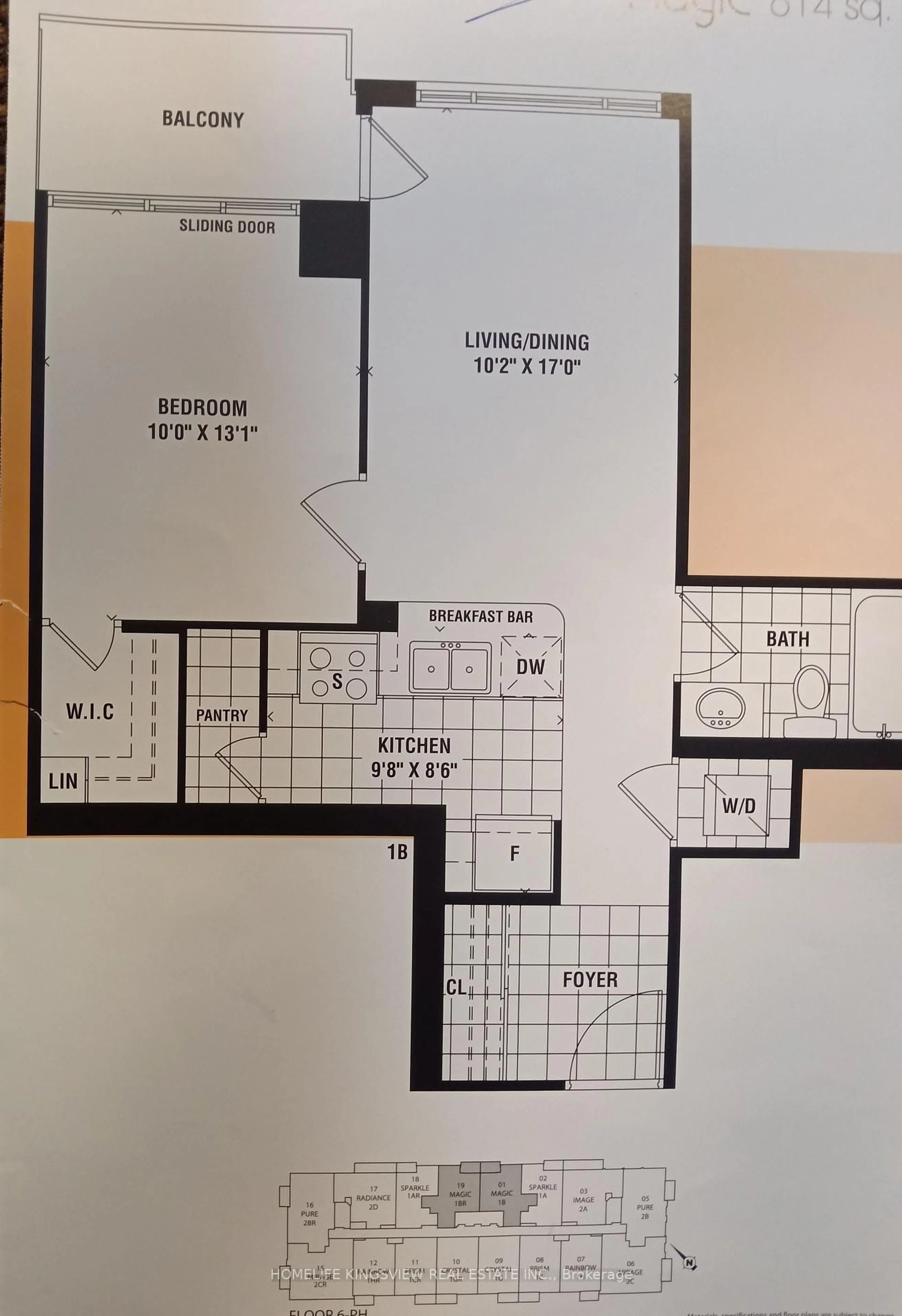 Floor plan for 339 Rathburn Rd #1501, Mississauga Ontario L5B 0K6