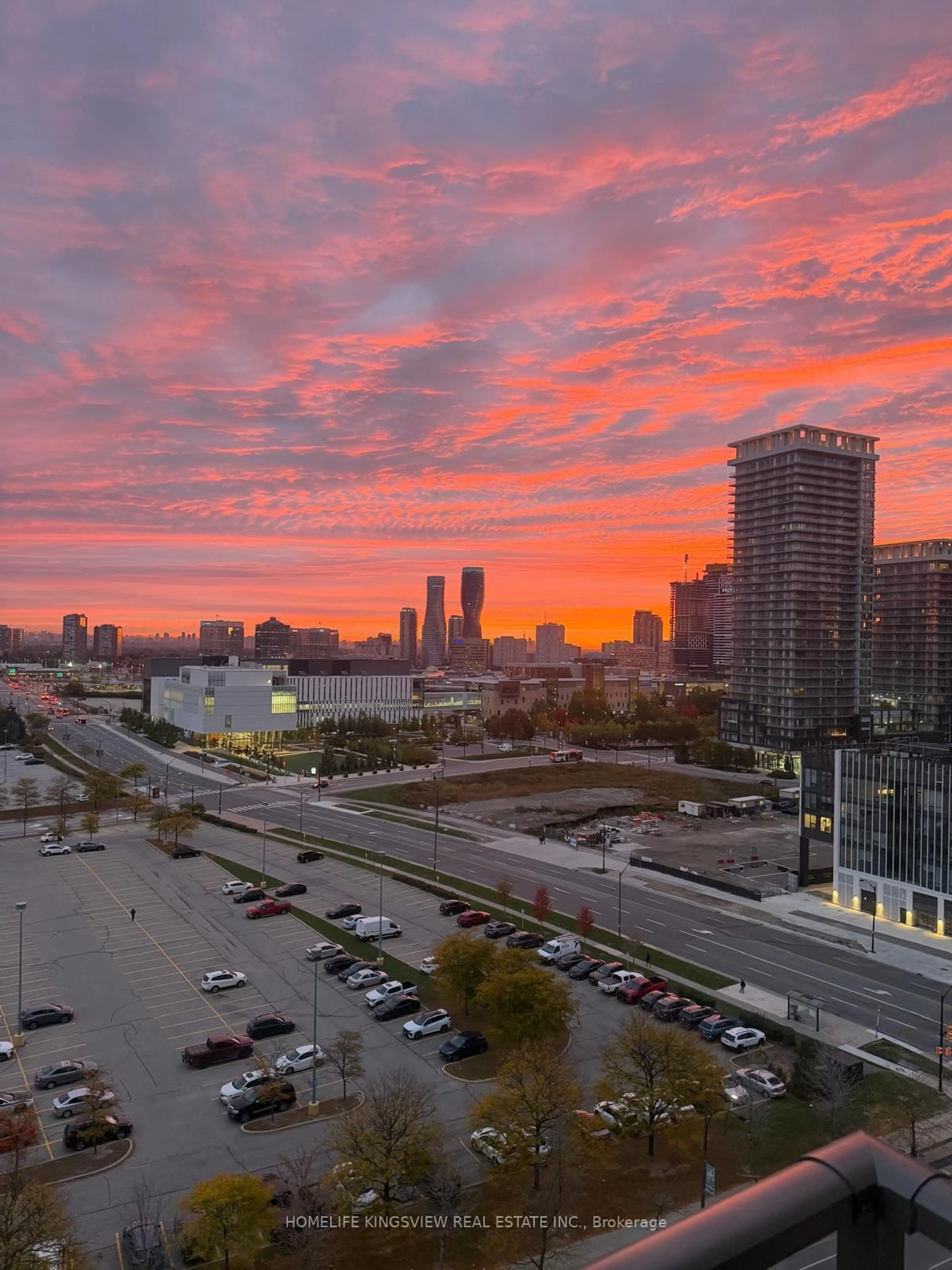 A pic from outside/outdoor area/front of a property/back of a property/a pic from drone, city buildings view from balcony for 339 Rathburn Rd #1501, Mississauga Ontario L5B 0K6
