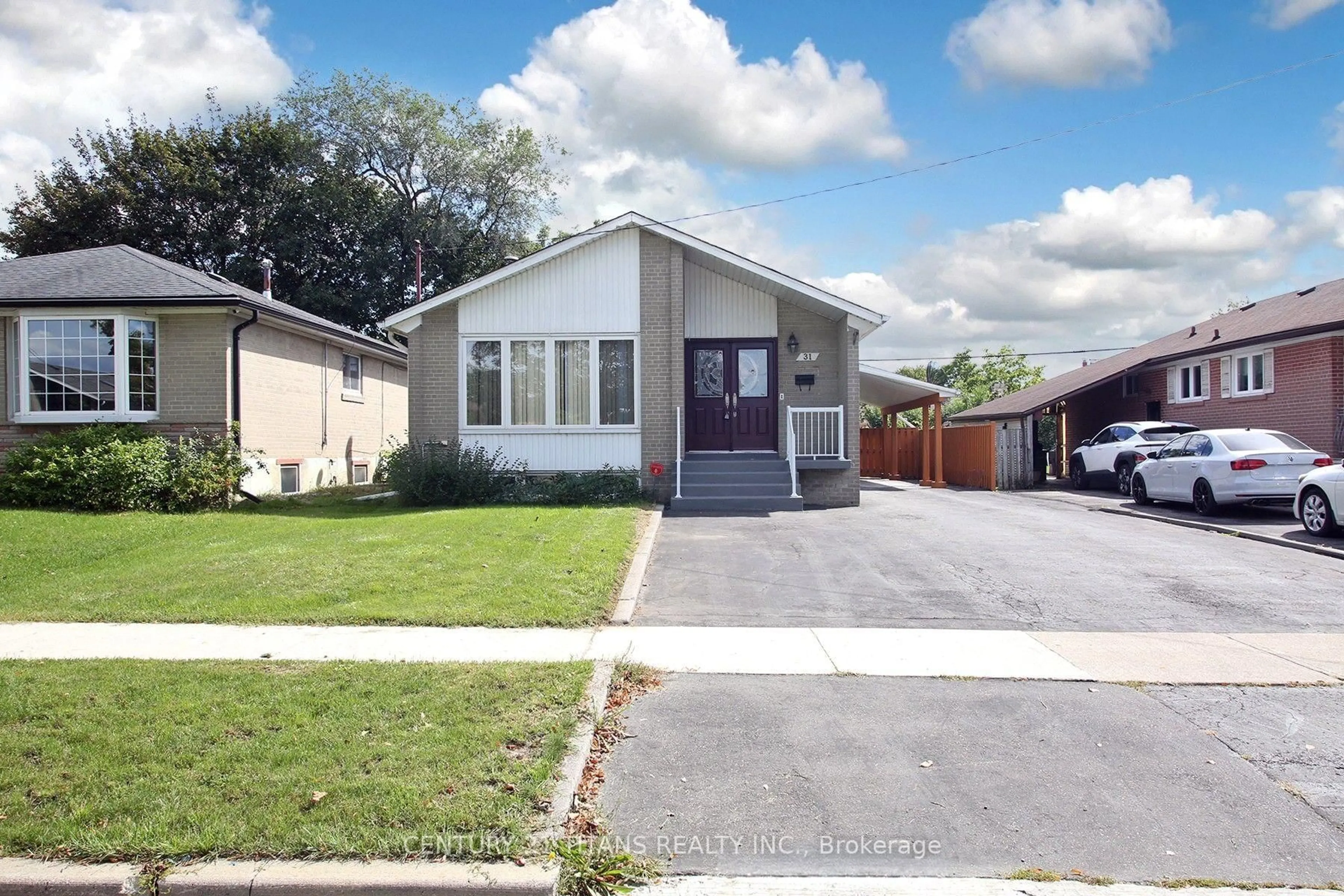 Home with vinyl exterior material, street for 31 Monterrey Dr, Toronto Ontario M9V 1S7