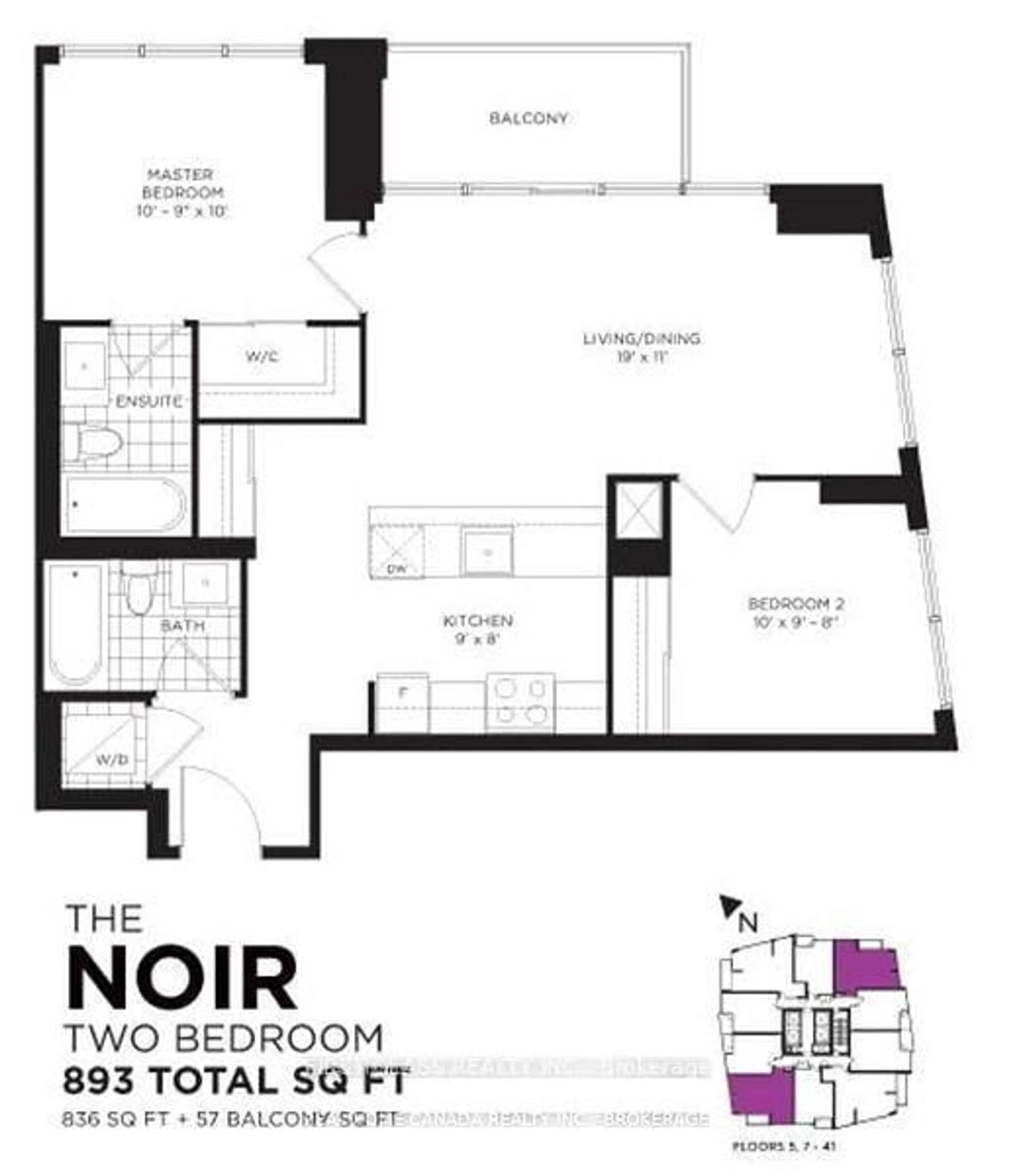 Floor plan for 510 Curran Pl #3109, Mississauga Ontario L5B 0J8