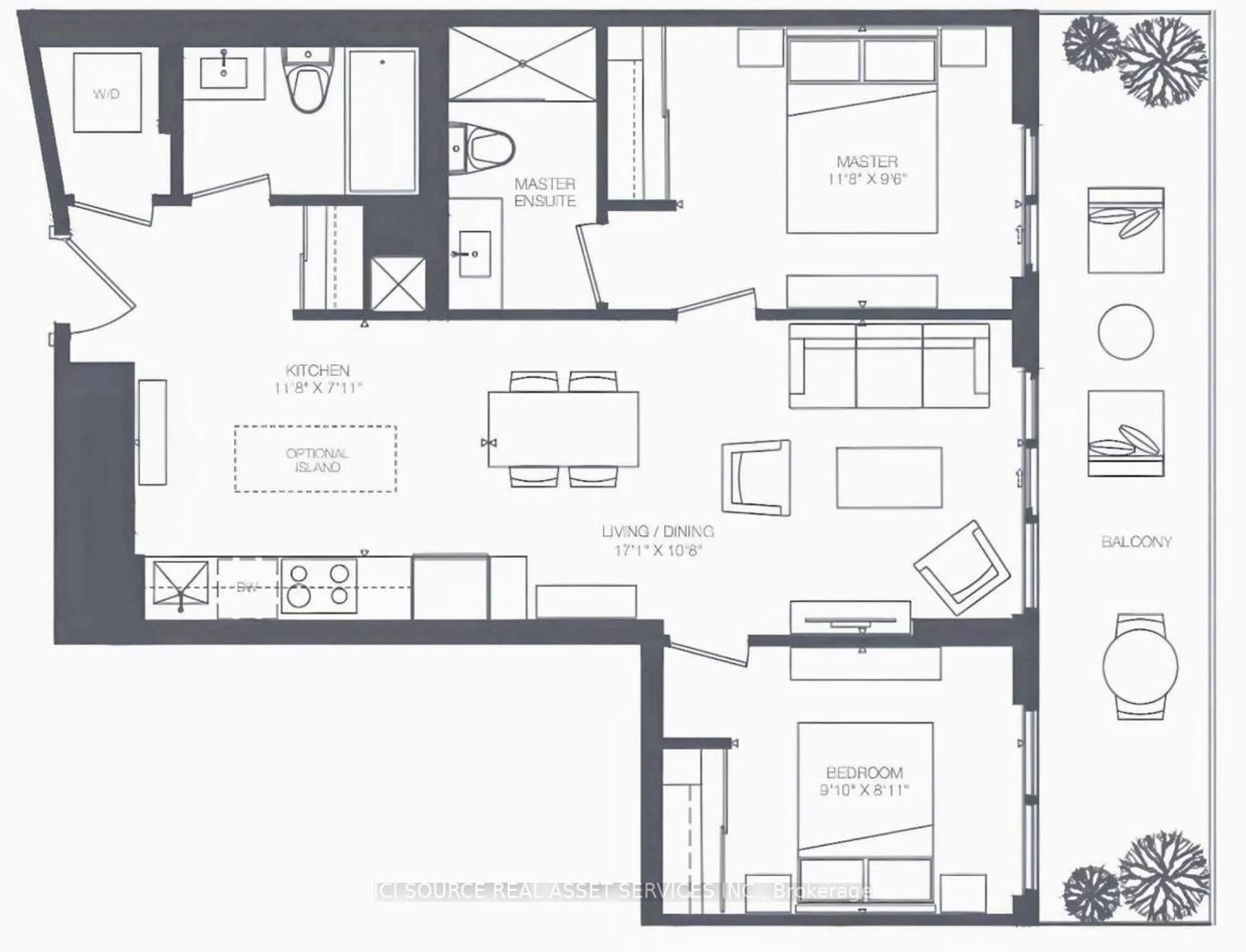Floor plan for 20 Brin Dr #1904, Toronto Ontario M8X 0B2